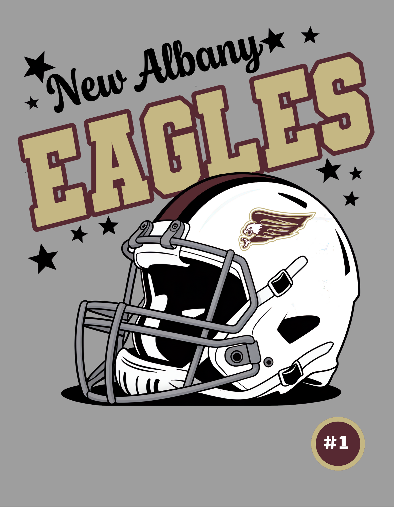 Adult Unisex Choose your Graphic Hoodie with Customized Back - New Albany Football