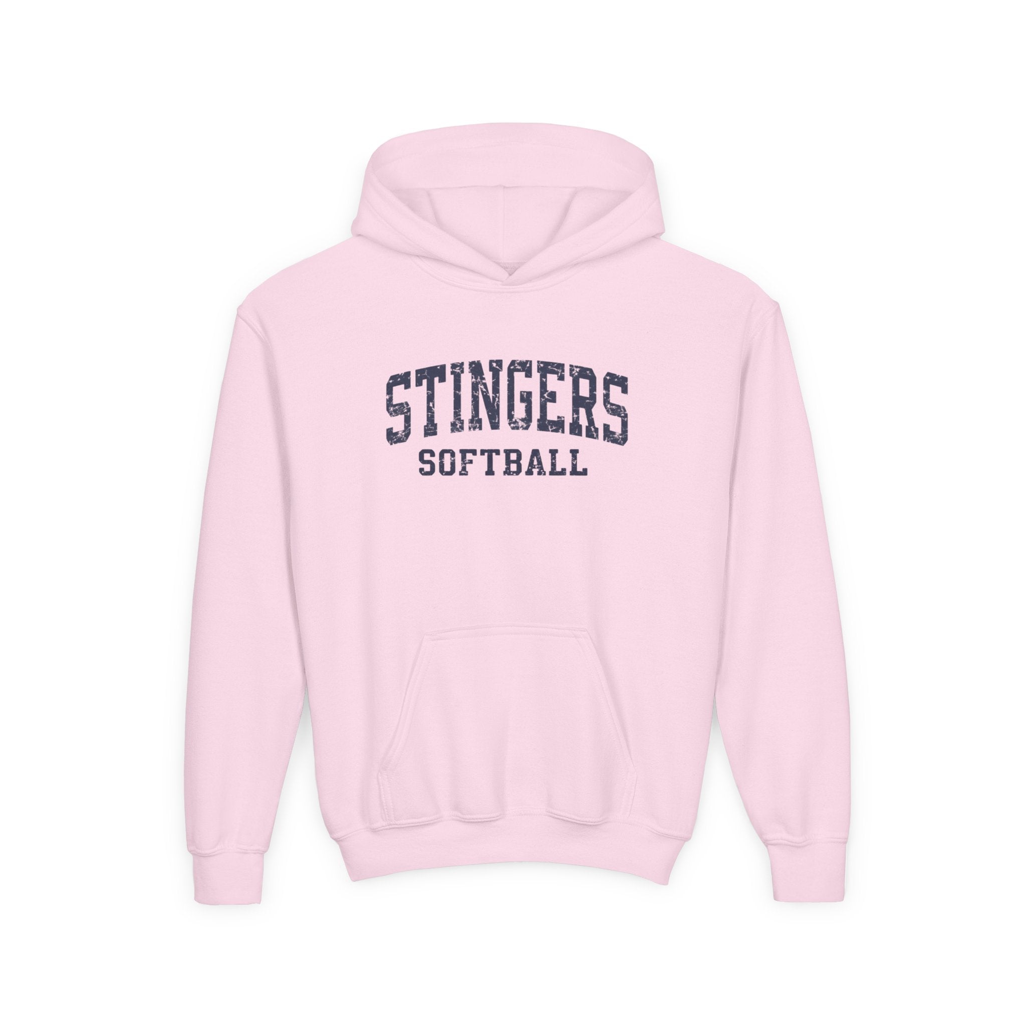 Youth Stingers Softball Vintage Distressed Graphic Hoodie