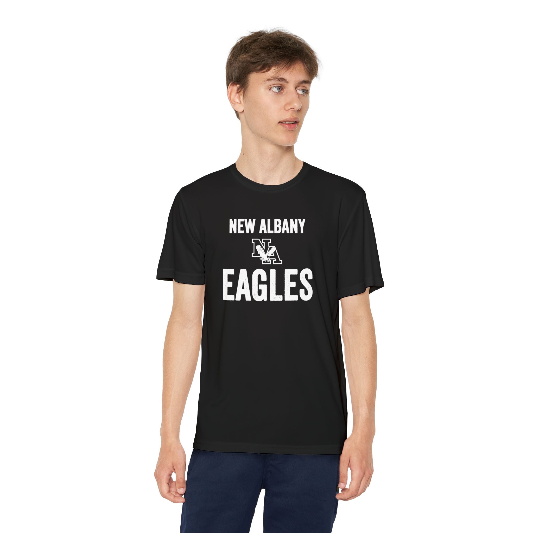 Youth Vintage Distressed New Albany Eagles Graphic Short Sleeve Performance Tee