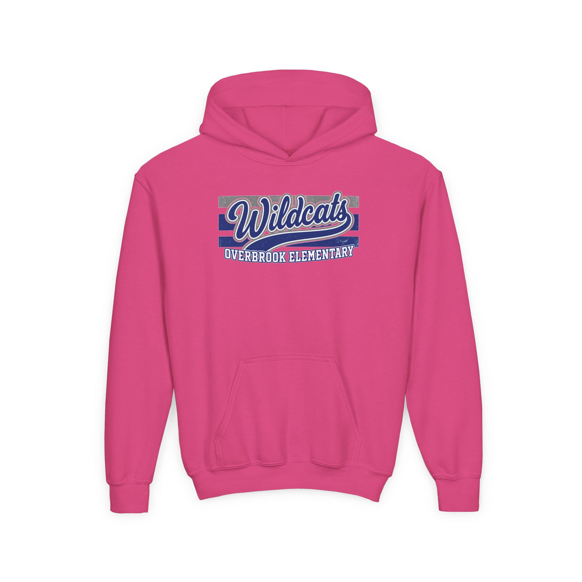 Youth Overbrook Elementary Wildcats Vintage Distressed Spirit Graphic Hoodie