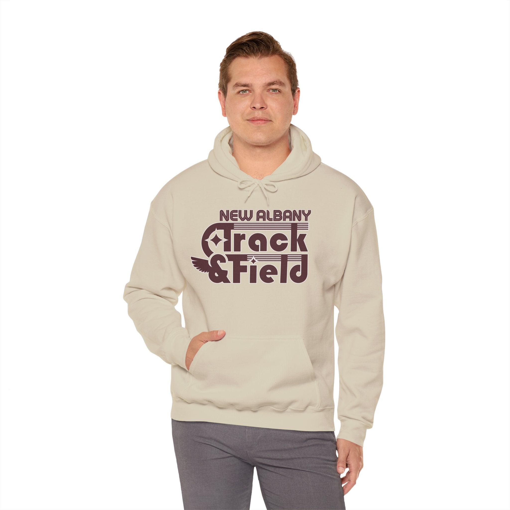 Adult Unisex Retro Track and Field Graphic Hoodie