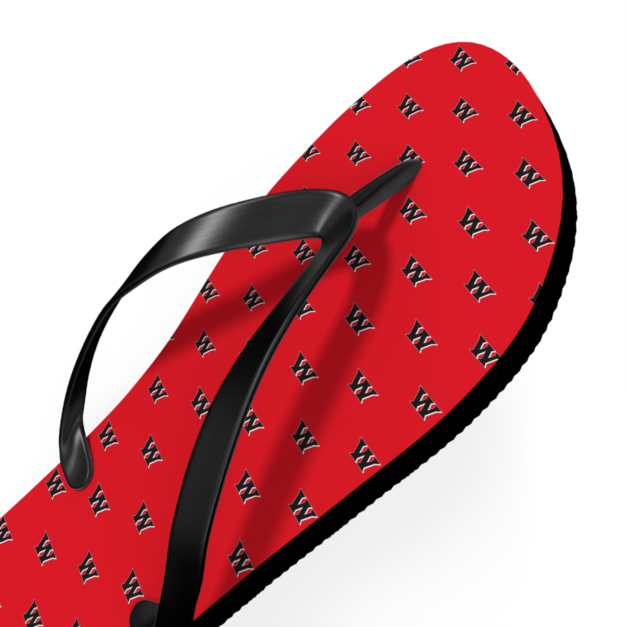 Weir Allover Black W Logo Print Flip Flops