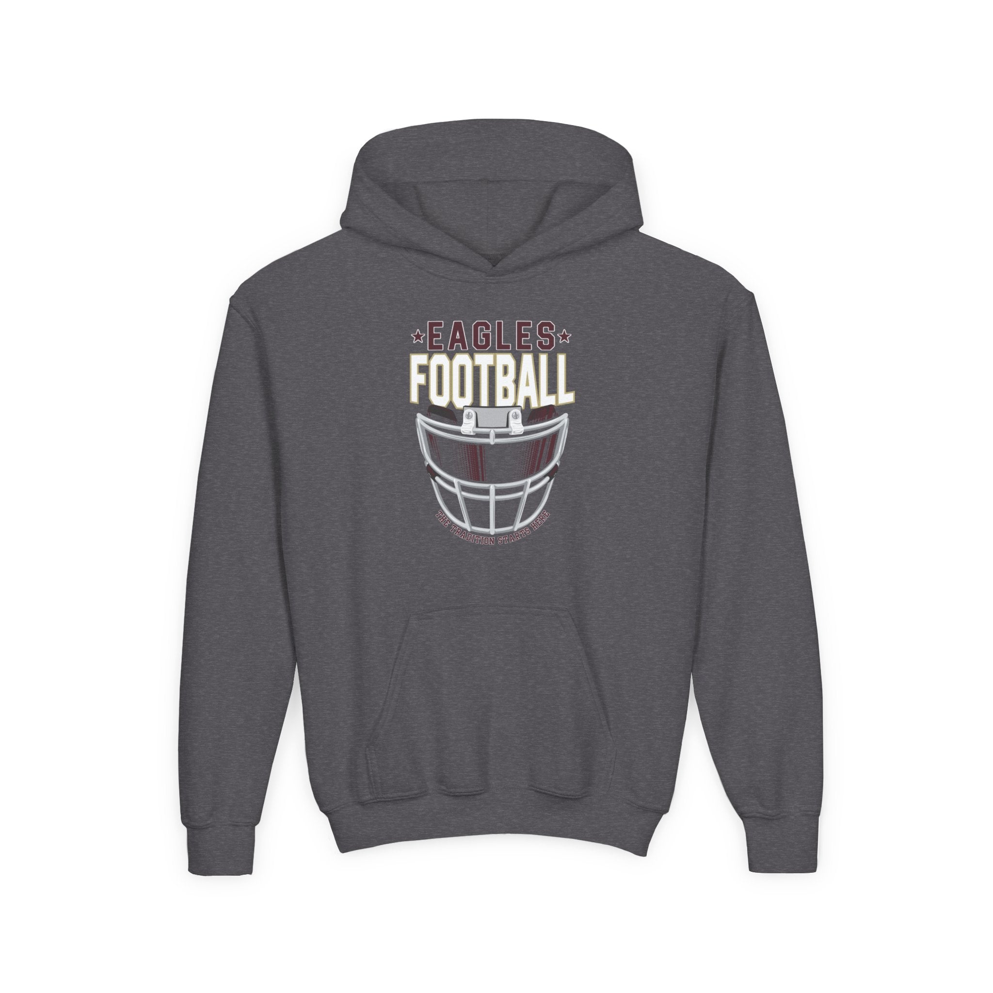 Youth Eagles White Hype Helmet Graphic Hoodie