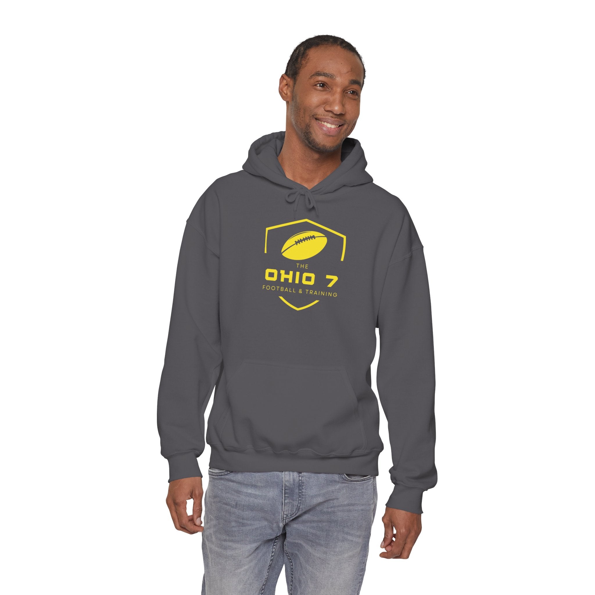Adult Unisex The Ohio 7 Yellow Logo Gildan Heavy Blend Hoodie