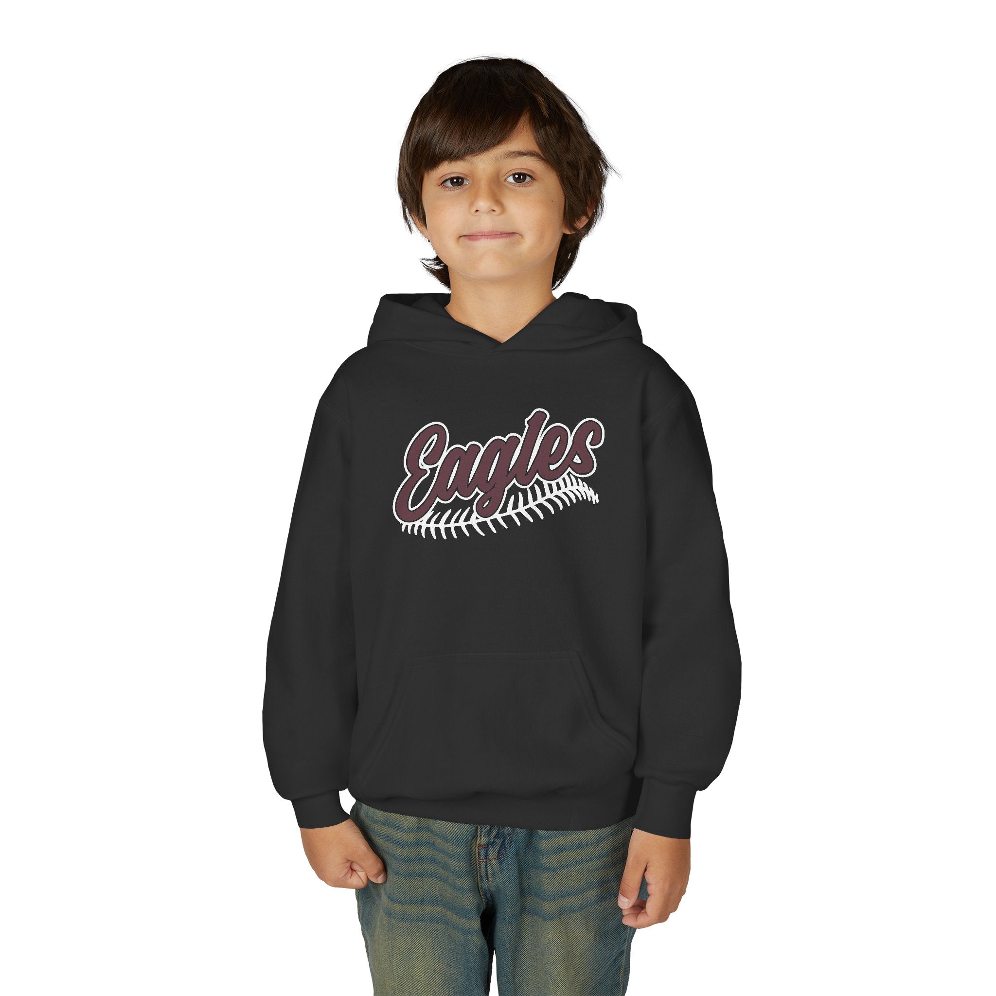 Youth New Albany Script Stitch Eagles Graphic Hoodie
