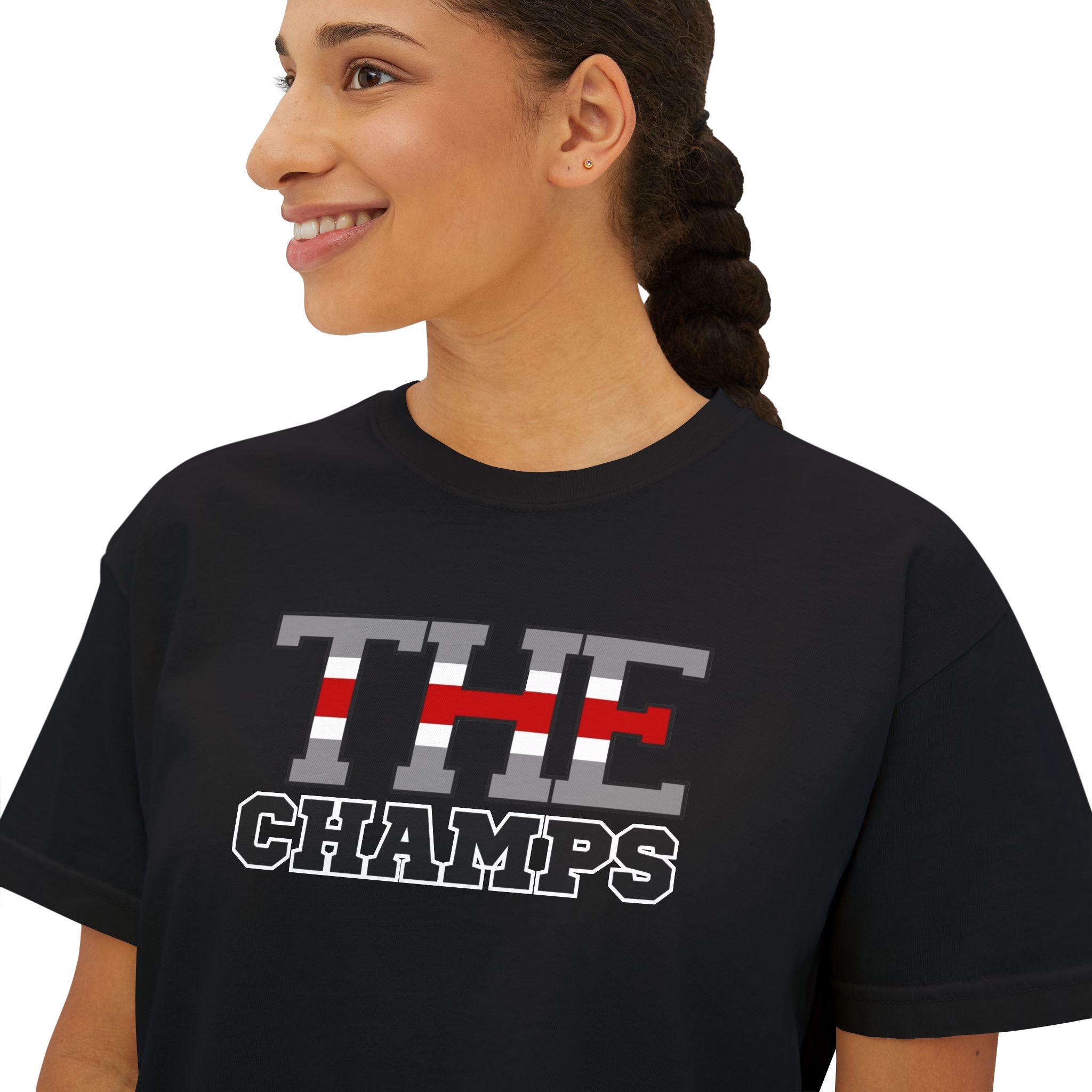 Women's THE Champs Graphic Short Sleeve Boxy Tee