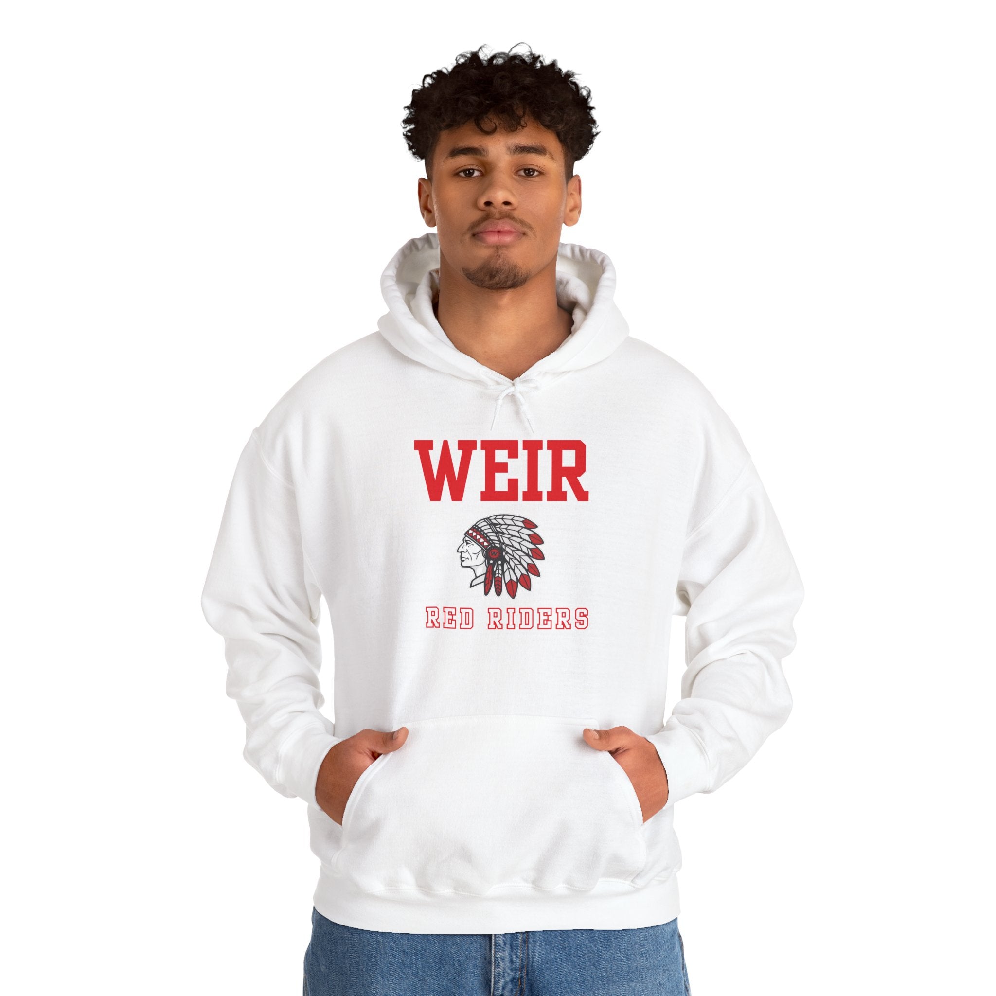 Adult Unisex Weir Red Riders Classic Mascot Graphic Hoodie