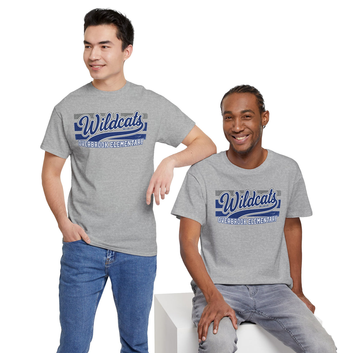 Adult Unisex Overbrook Elementary Wildcats Vintage Distressed Spirit Graphic Gildan Classic Tee
