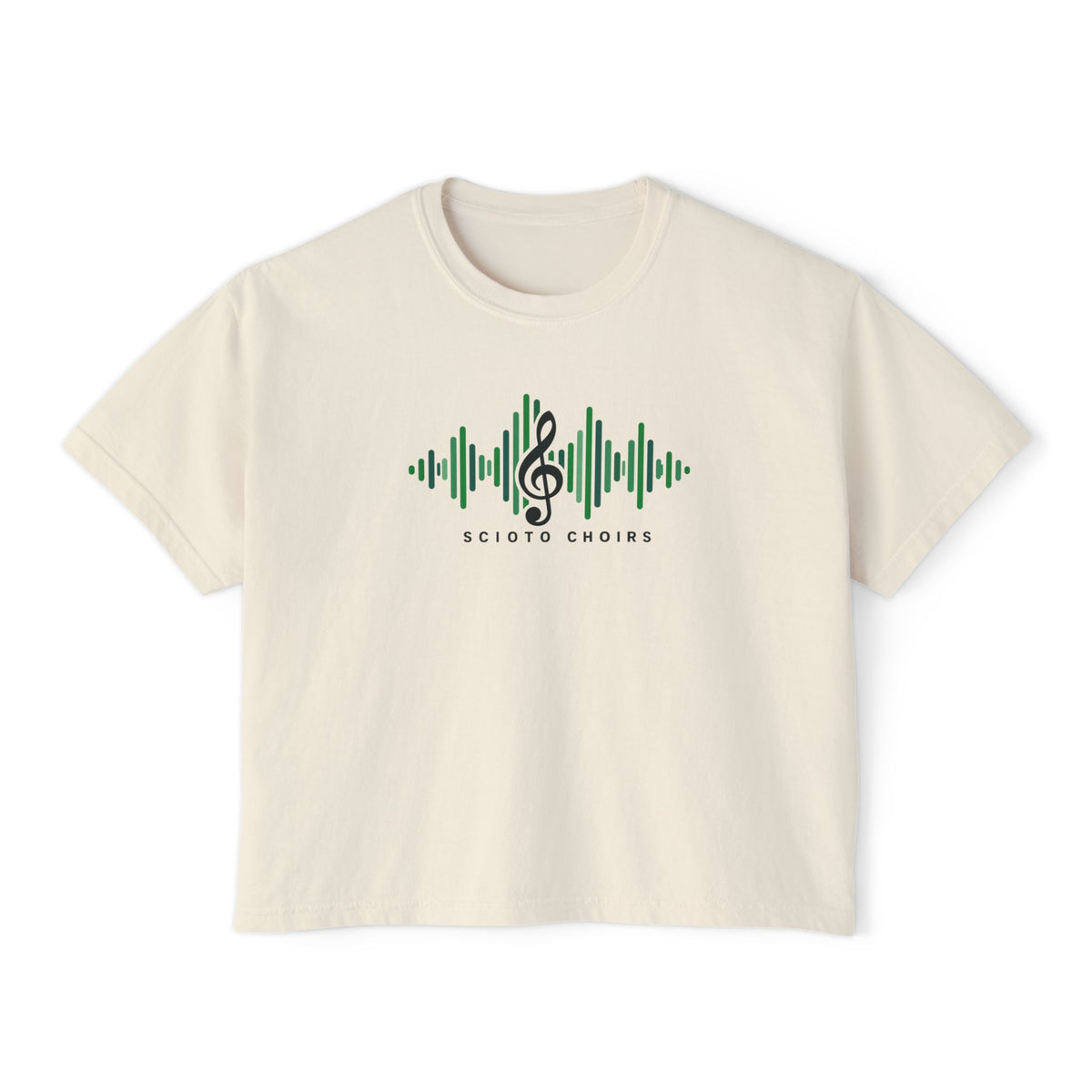 Women's Dublin Scioto Choirs Sound Wave Graphic Boxy Crop Short Sleeve Tee