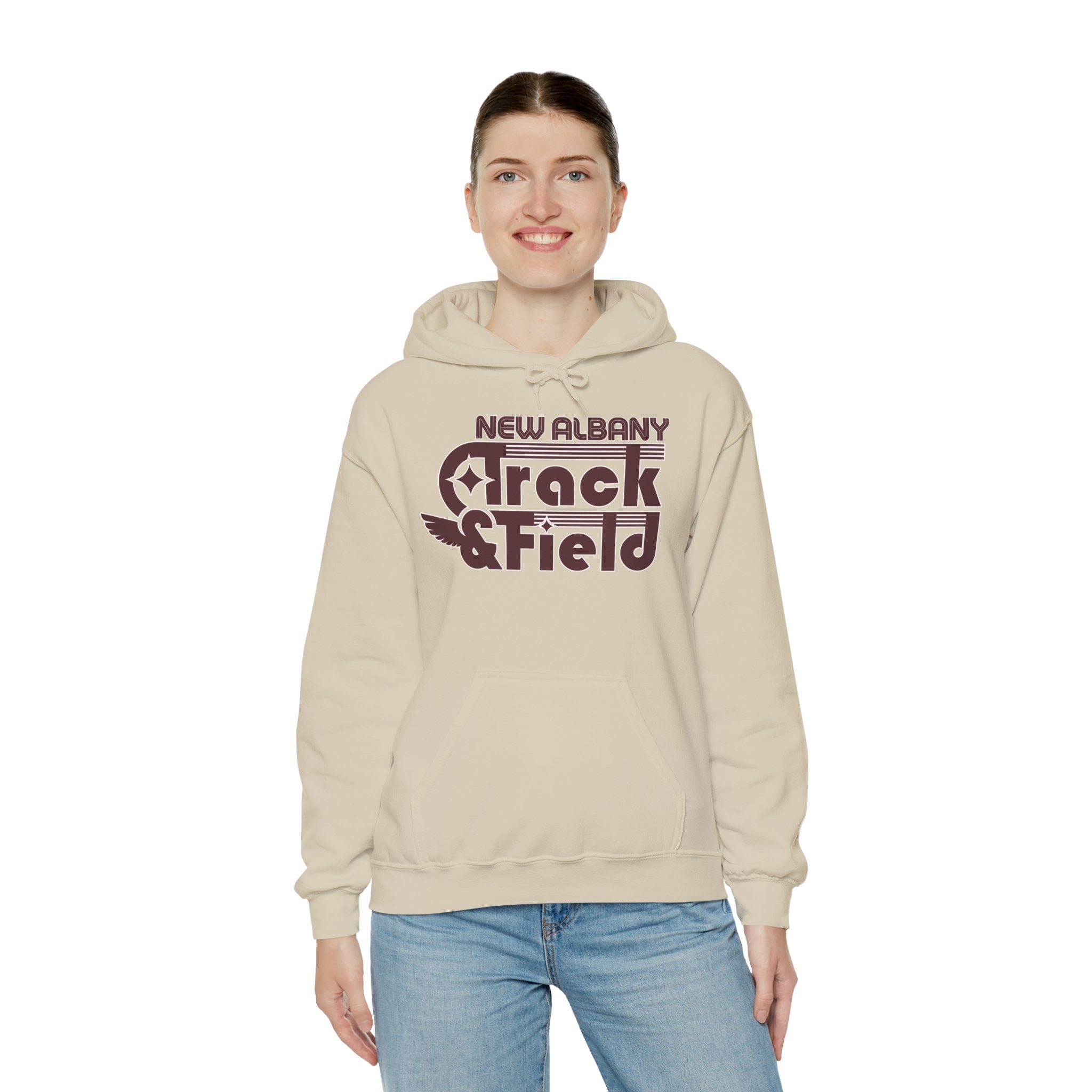 Adult Unisex Retro Track and Field Graphic Hoodie