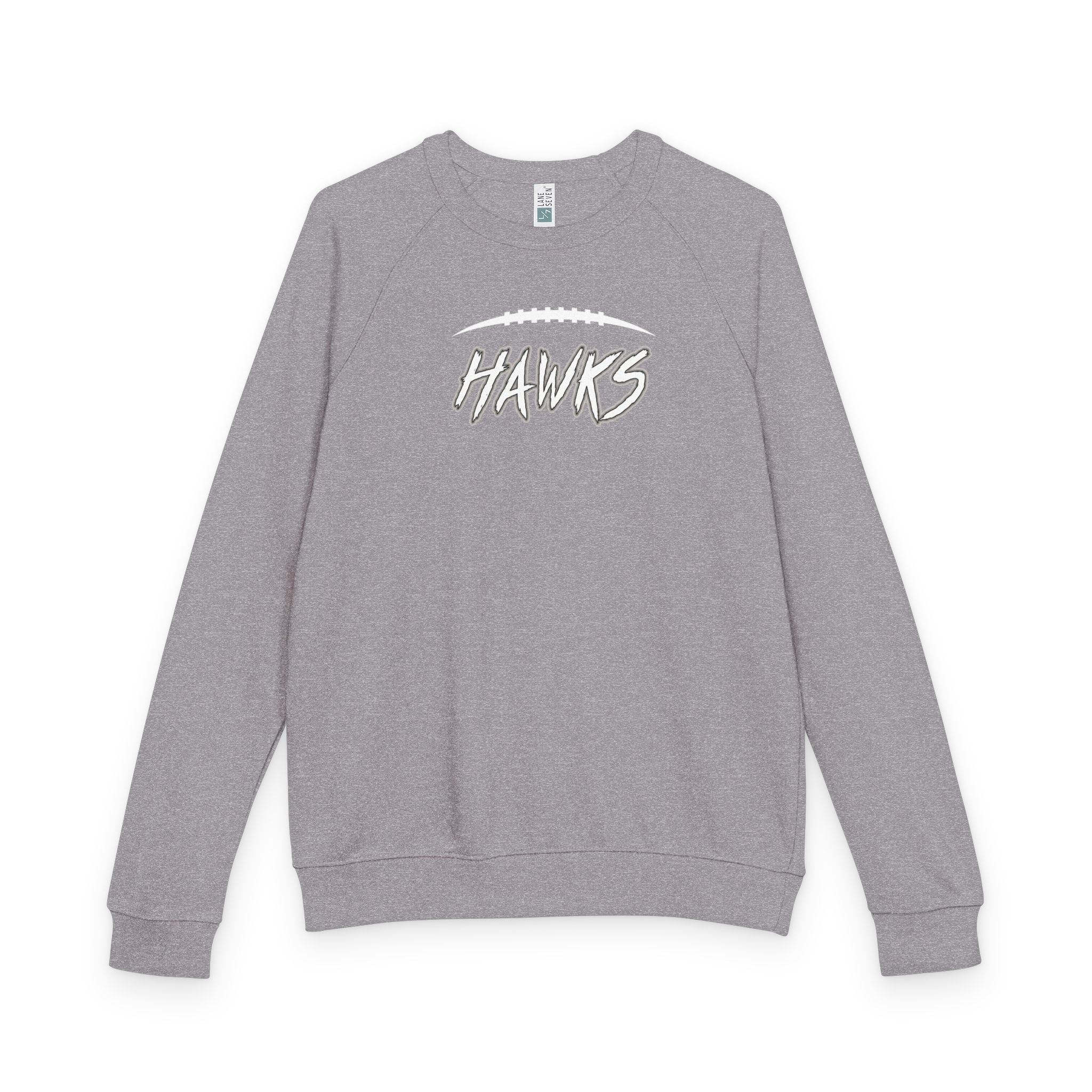 Adult Unisex Westerville Central Fighting Football Hawks Graphic French Terry Raglan Crewneck