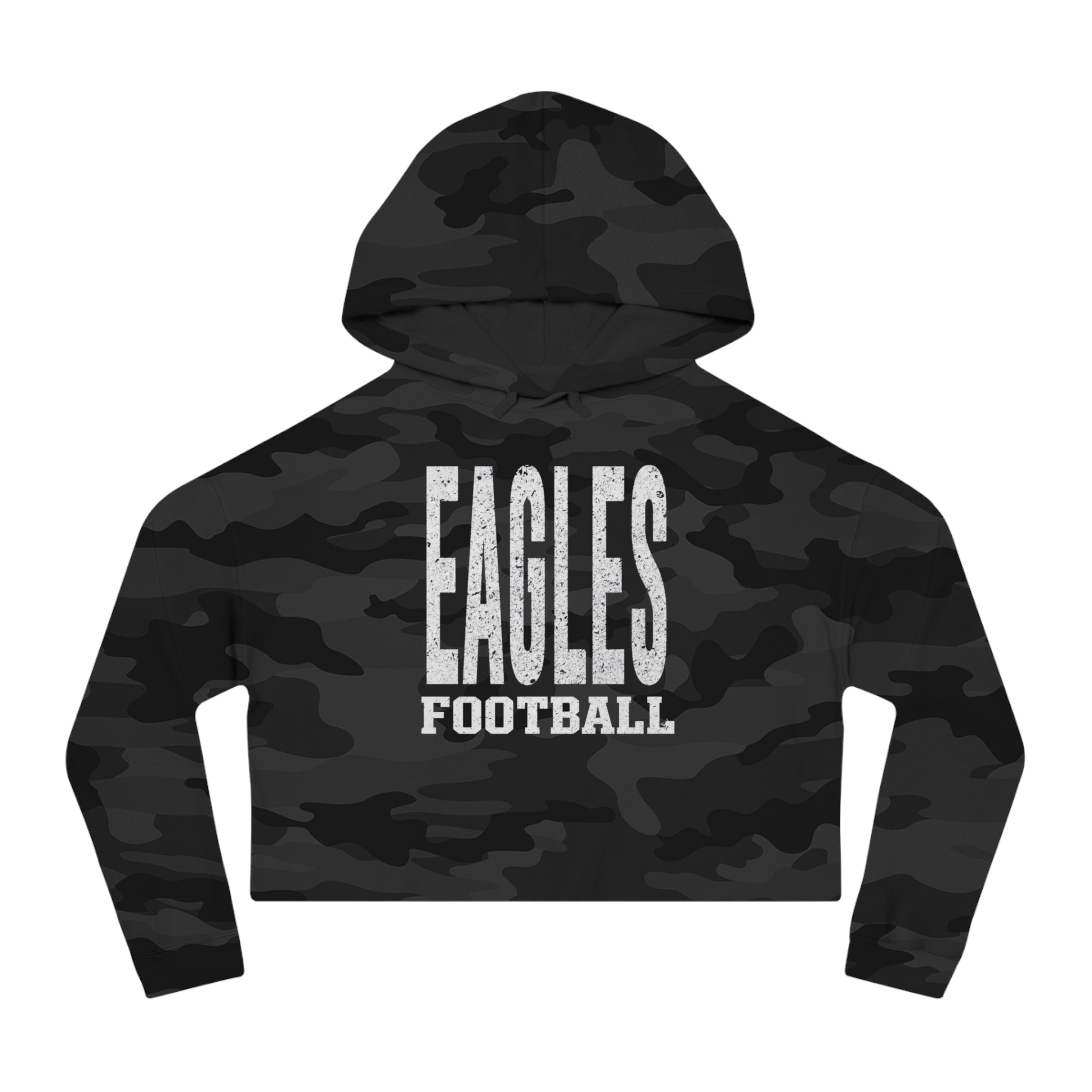 Women's New Albany Football Distressed Enlarged Graphic Crop Hoodie
