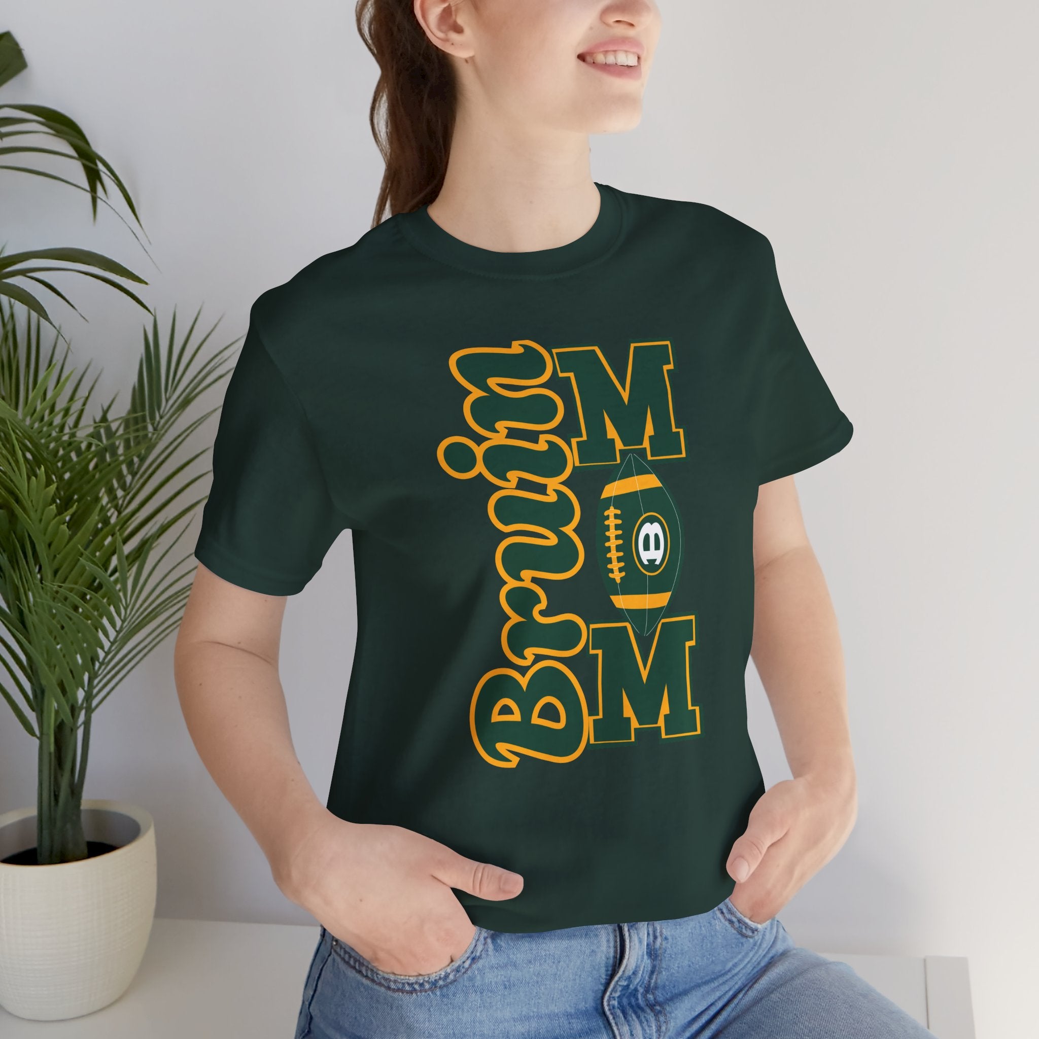 Adult Unisex Bruin Football Mom Graphic Short Sleeve Soft Tee