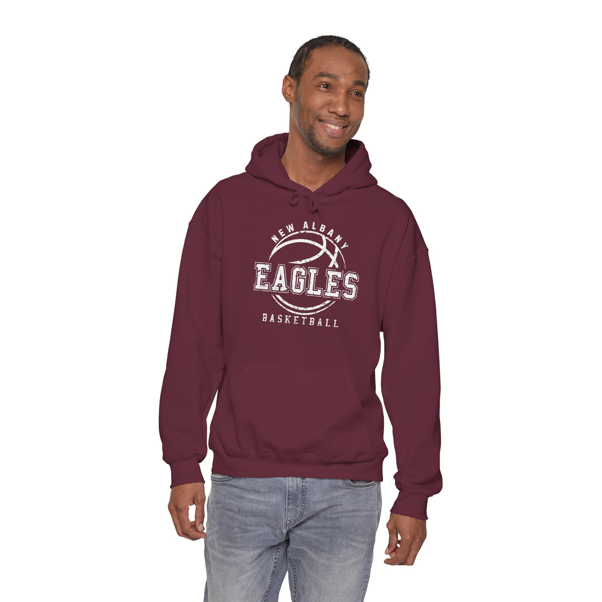 Adult Unisex New Albany Eagles Rebound Retro Distressed Graphic Hoodie