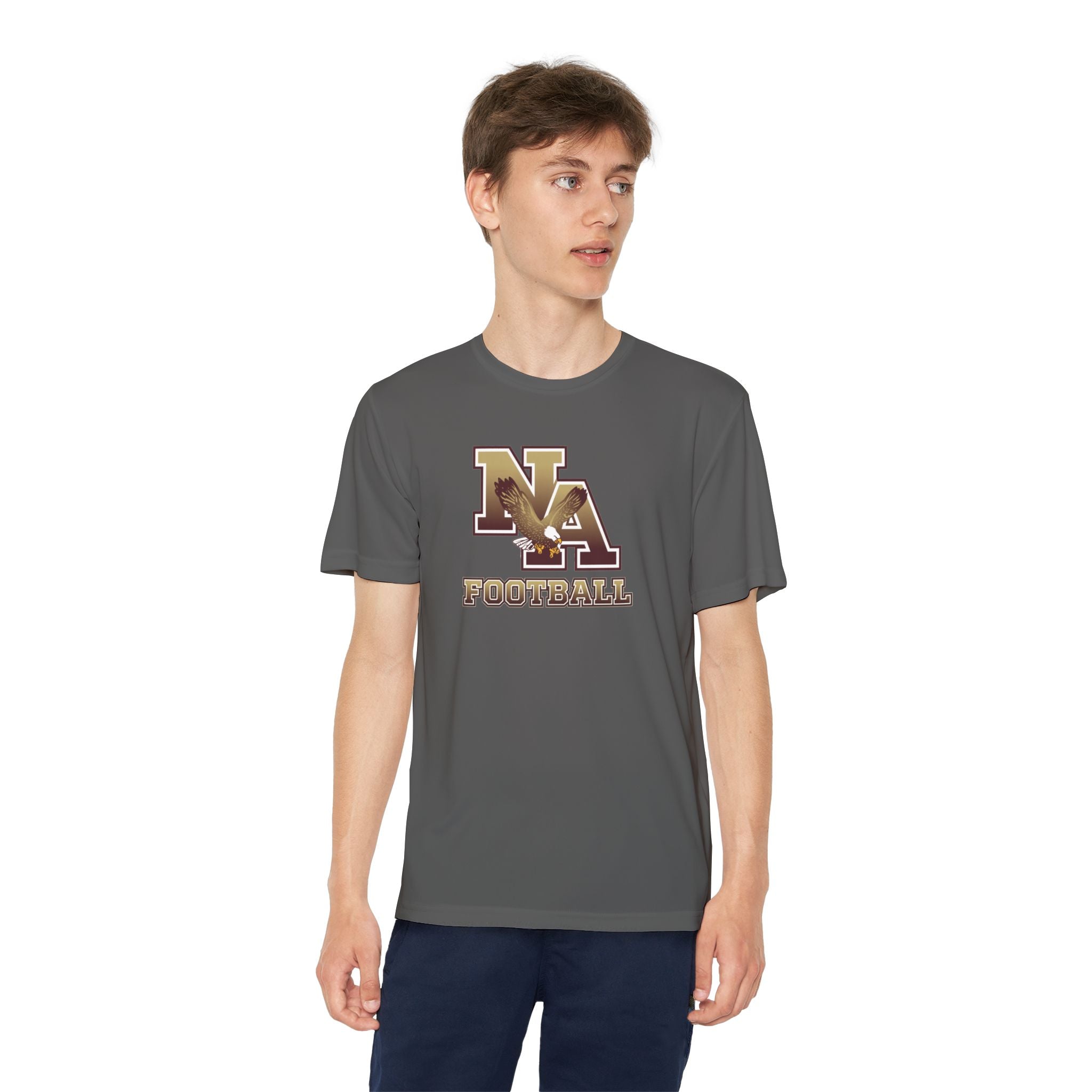 Youth New Albany Ombre Eagle Logo Graphic Sport-Tek Competitor Performance Tee
