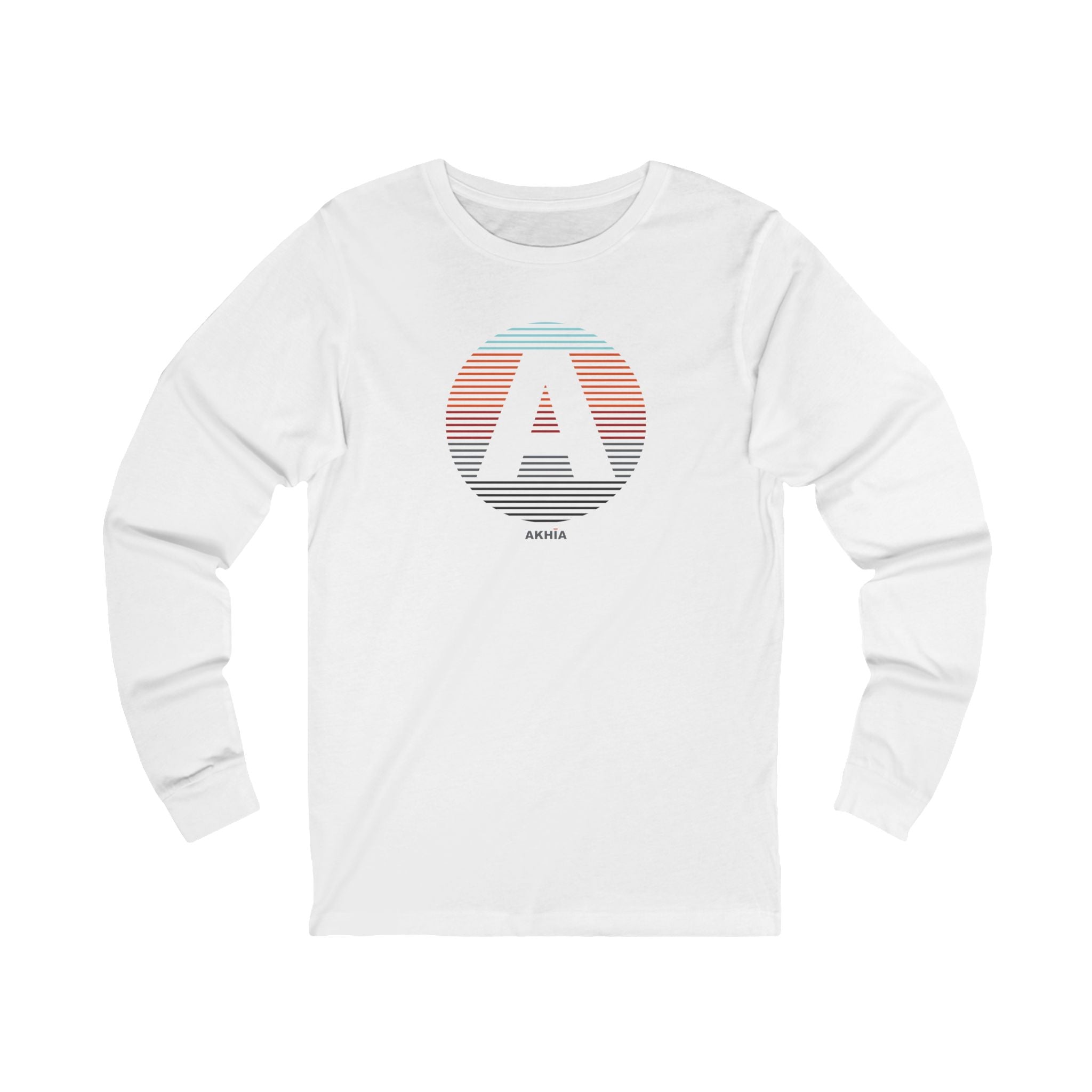 Adult Unisex Striped A Graphic Long Sleeve Soft Tee - Akhia