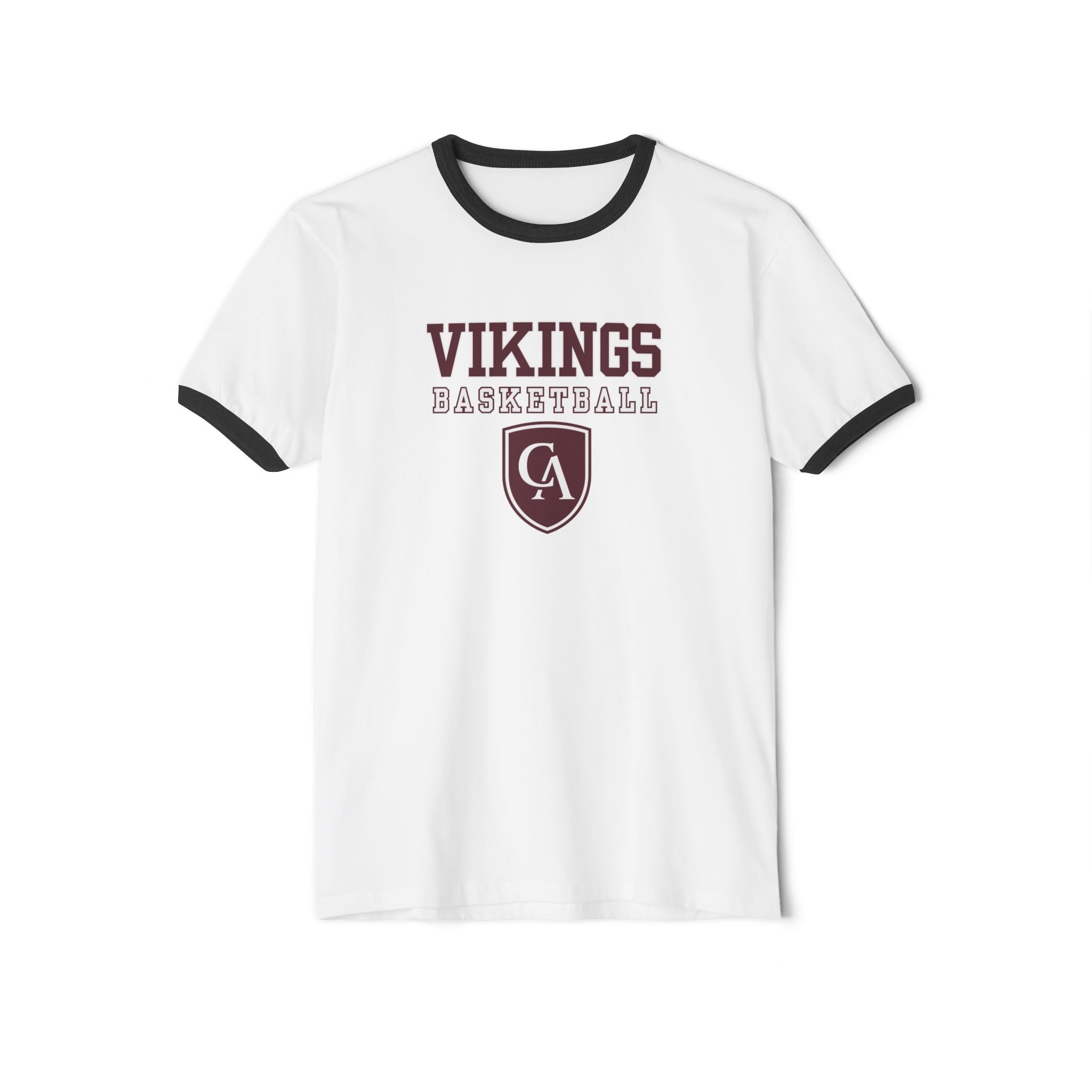 Adult Unisex Columbus Academy Vikings Basketball Graphic Short Sleeve Ringer Tee