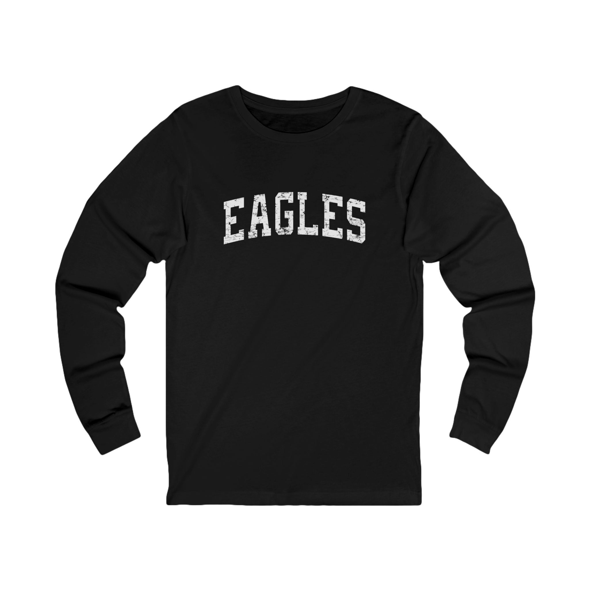 Adult Unisex Distressed Eagles Graphic Long Sleeve Soft Tee