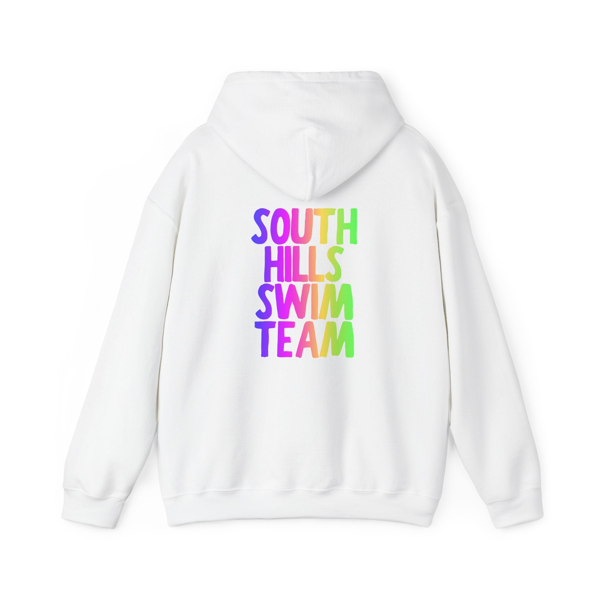 Adult Unisex South Hills Swim Team Neon Rainbow Graphic Hoodie
