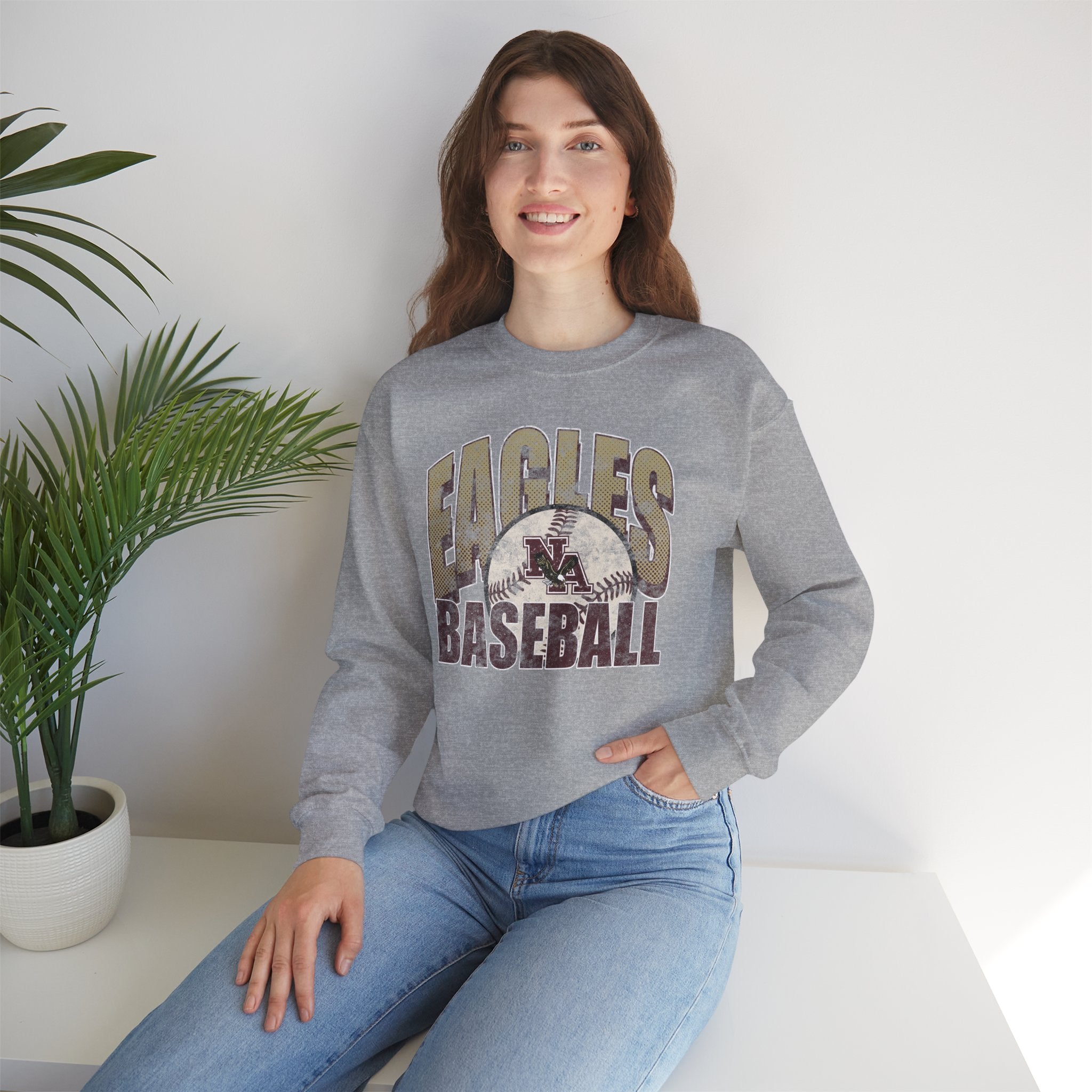 Adult Unisex New Albany Eagles Distressed Dugout Graphic Sweatshirt