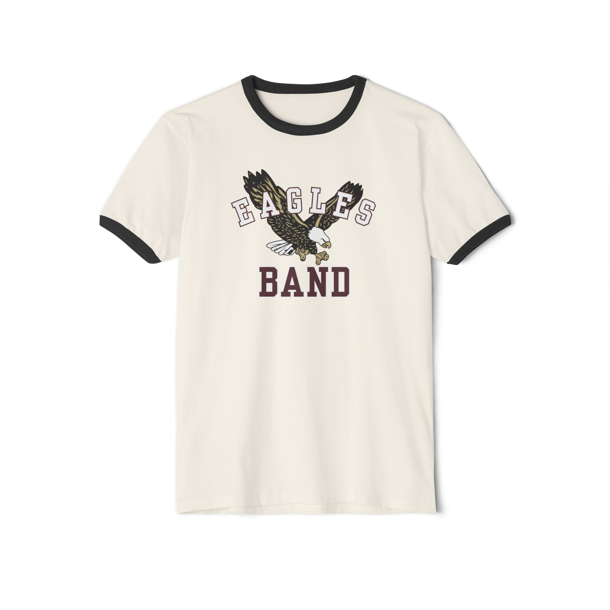 Adult Unisex Flying Band Eagle Graphic Short Sleeve Ringer Tee
