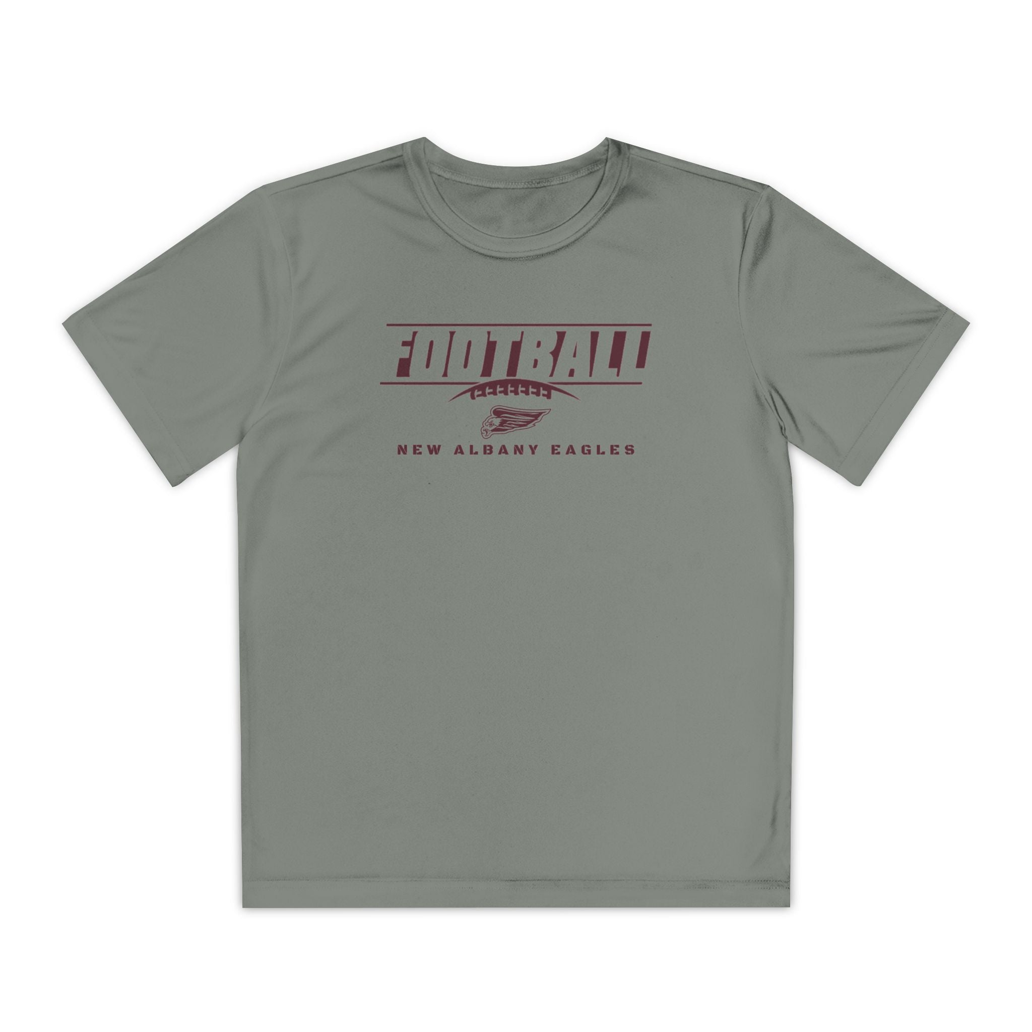 Youth New Albany Eagles Goal Line Maroon Graphic Short Sleeve Performance Tee