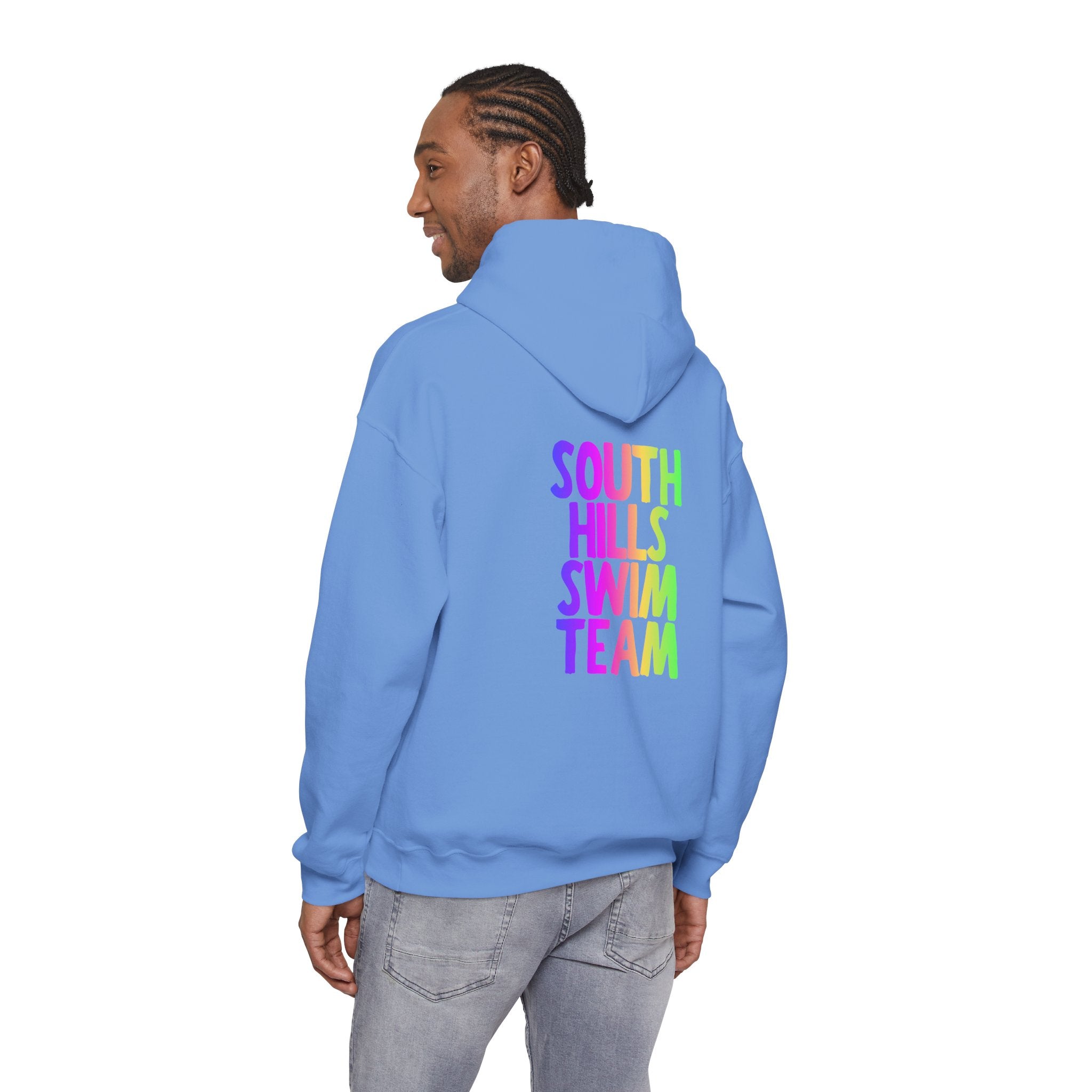 Adult Unisex South Hills Swim Team Neon Rainbow Graphic Hoodie