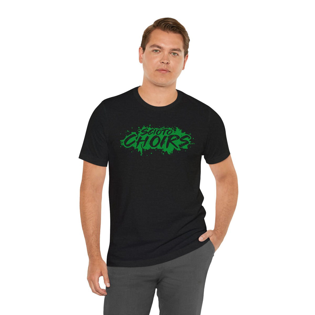 Adult Unisex Dublin Scioto Choirs Paint Splatter Graphic Short Sleeve Soft Tee