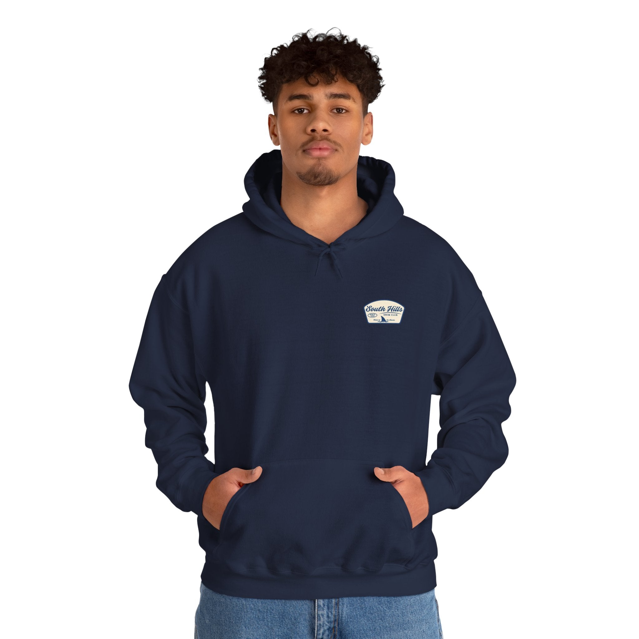 Adult Unisex South Hills Swim Club Home of the Sharks Graphic Hoodie
