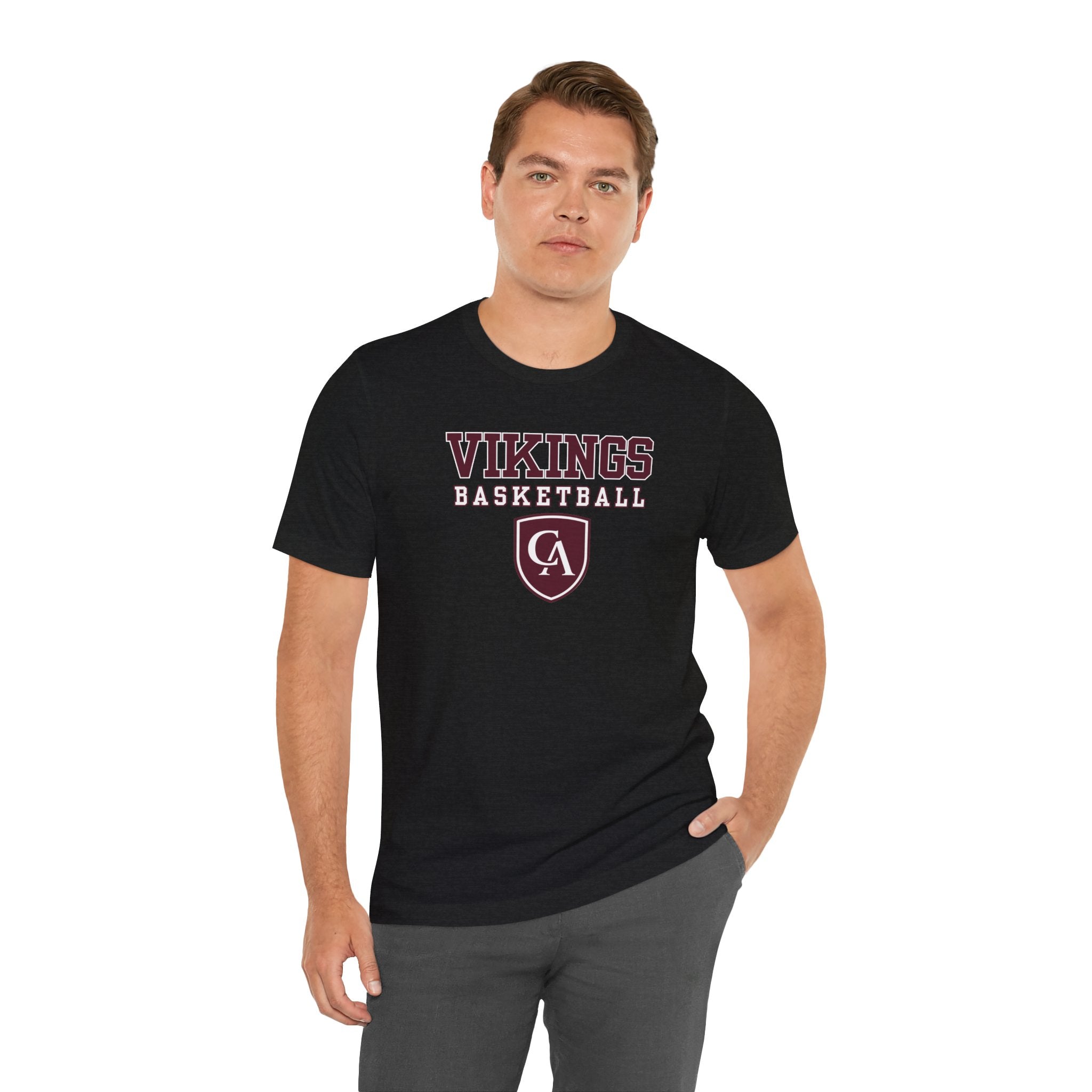 Adult Unisex Columbus Academy Vikings Basketball Graphic Short Sleeve Bella + Canvas Soft Tee