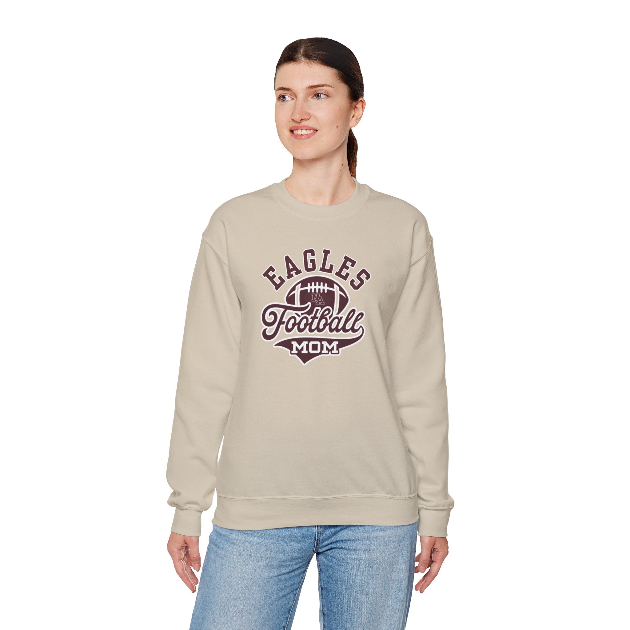 Adult Unisex Eagles Spirit Script Football Mom Graphic Sweatshirt