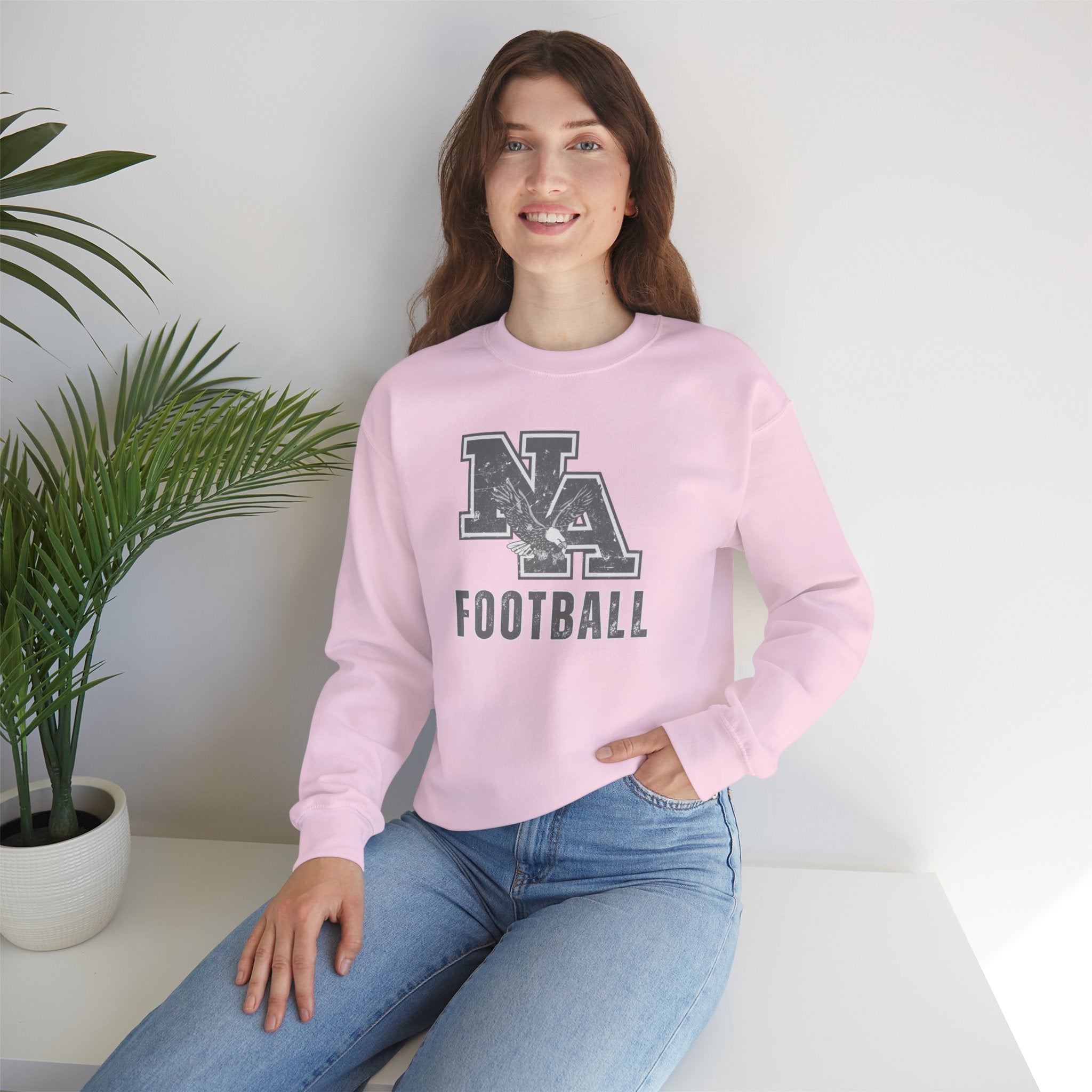 Adult Unisex New Albany Distressed Vintage Football Logo Graphic Sweatshirt