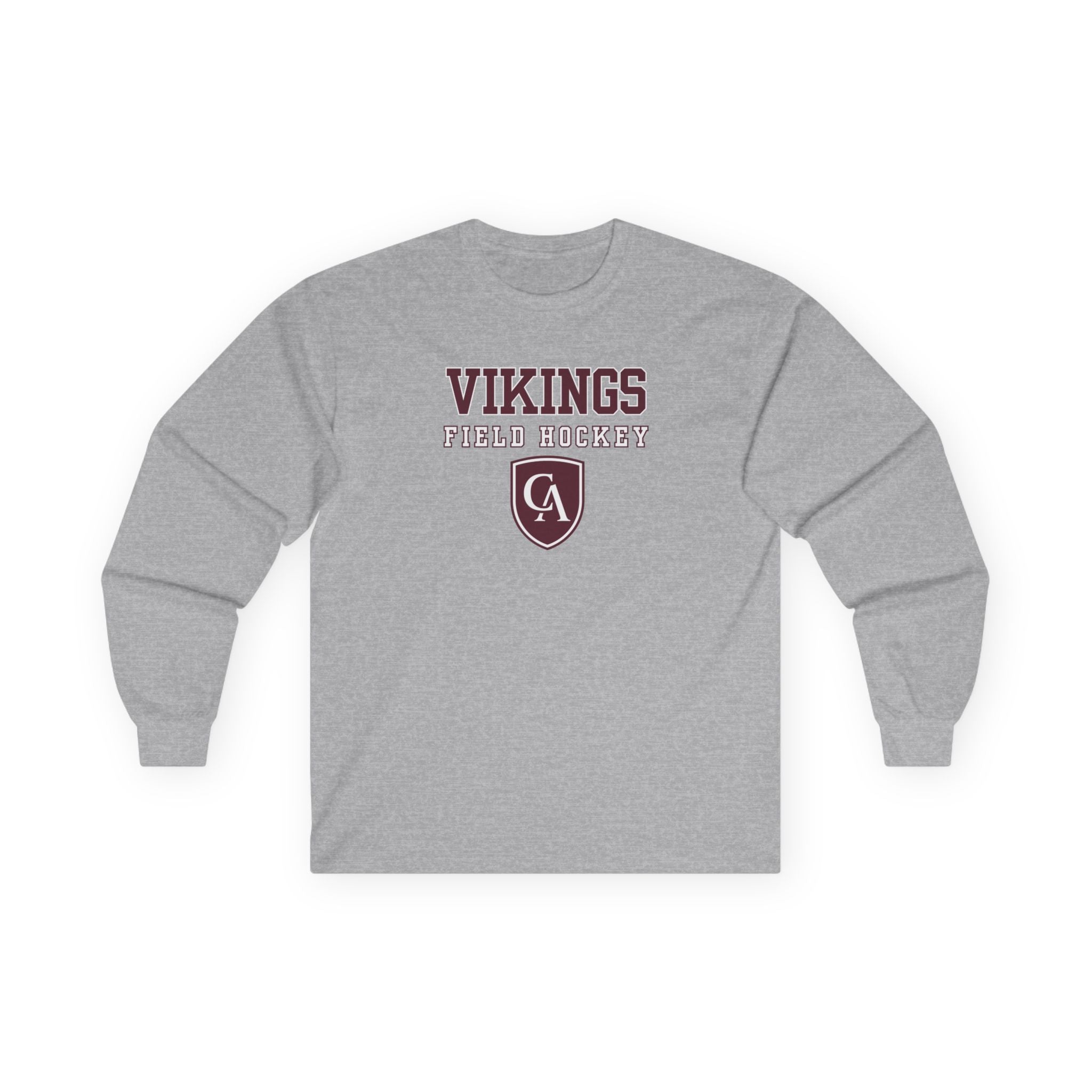 Adult Unisex Columbus Academy Vikings Field Hockey Graphic Gildan Long Sleeve Tee