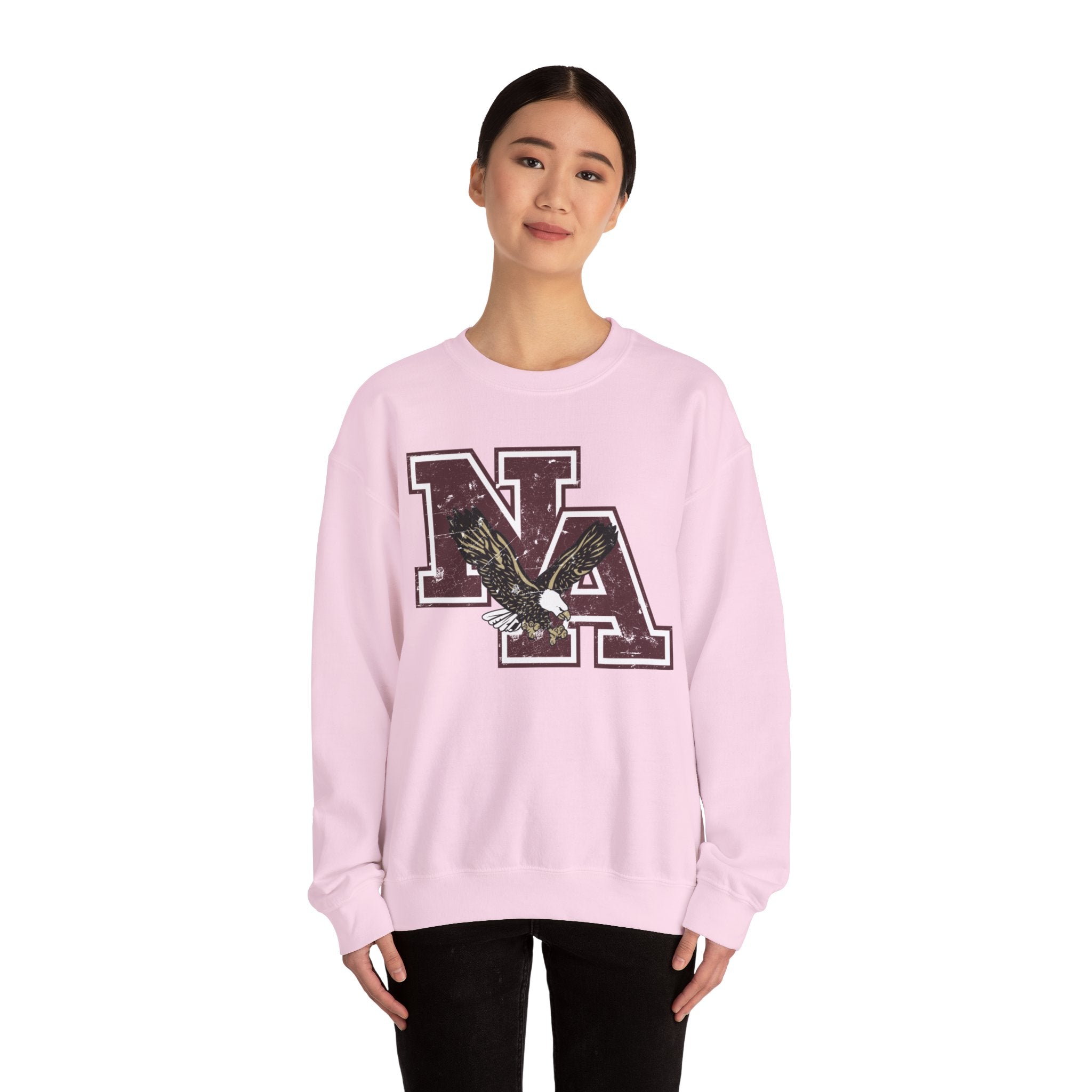 Adult Unisex Maroon Vintage Distressed Logo Graphic Sweatshirt