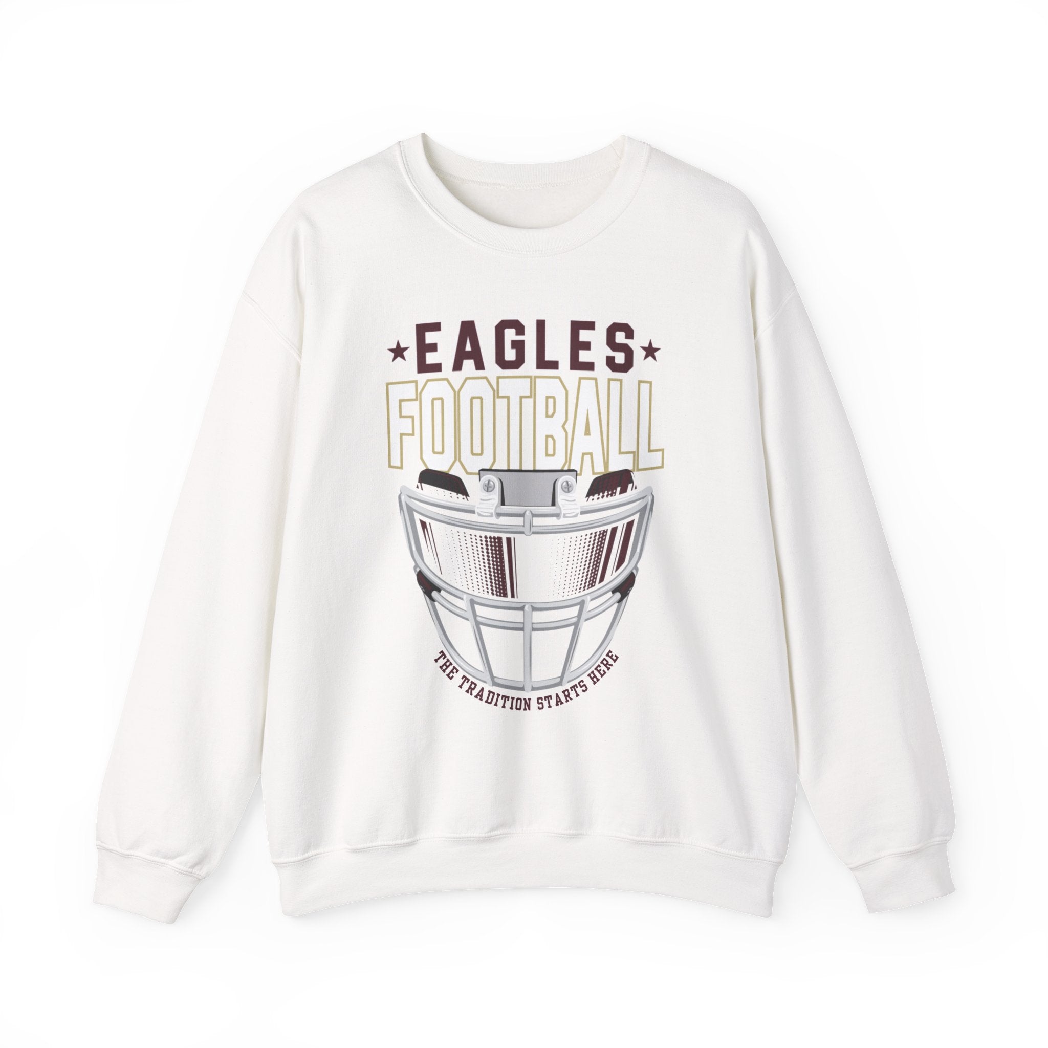 Adult Unisex Eagles White Hype Helmet Graphic Sweatshirt