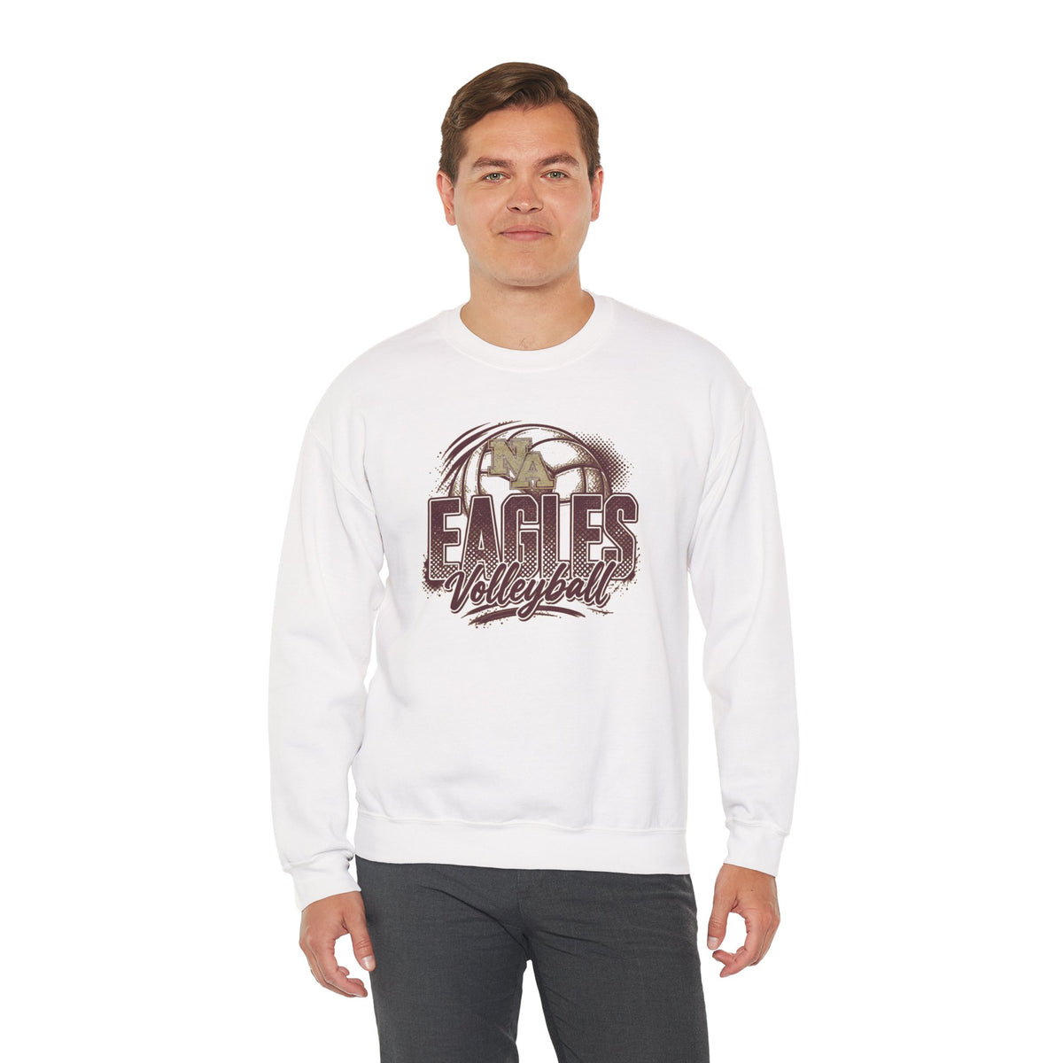 Adult Unisex New Albany Eagles Ombre Volleyball Graphic Sweatshirt