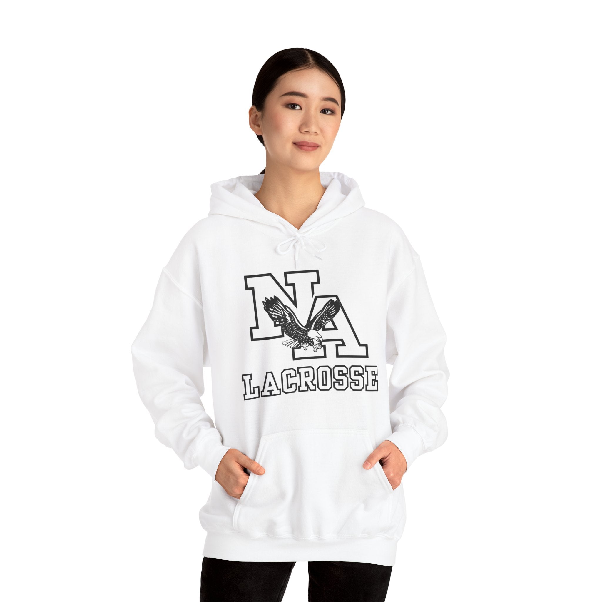Adult Unisex Classic White Lacrosse Graphic Hoodie