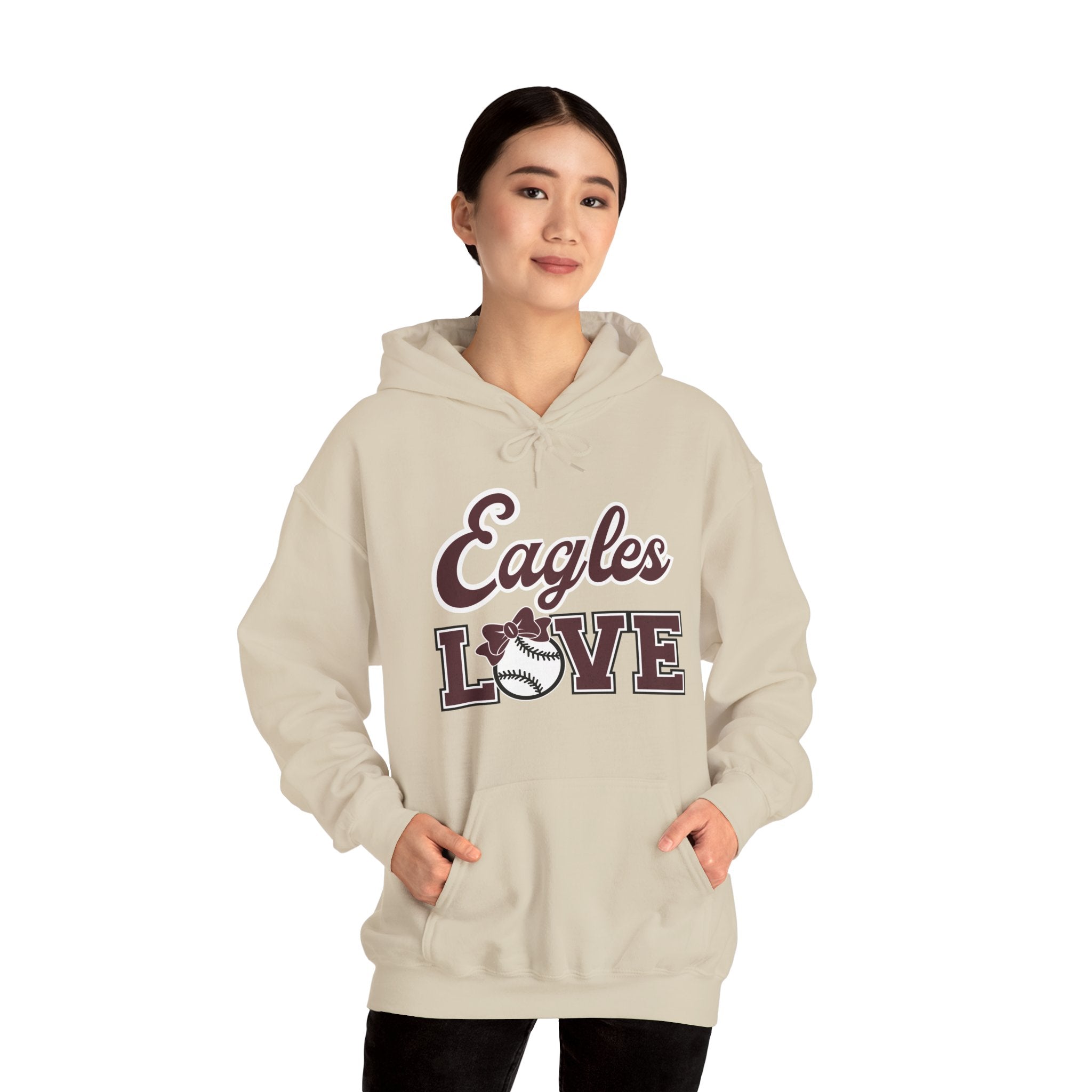 Adult Unisex Eagles Softball Love Graphic Hoodie