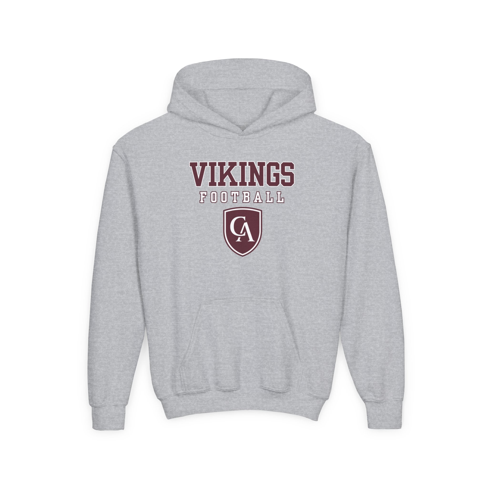 Youth Columbus Academy Vikings Football Graphic Gildan Heavy Blend Hoodie