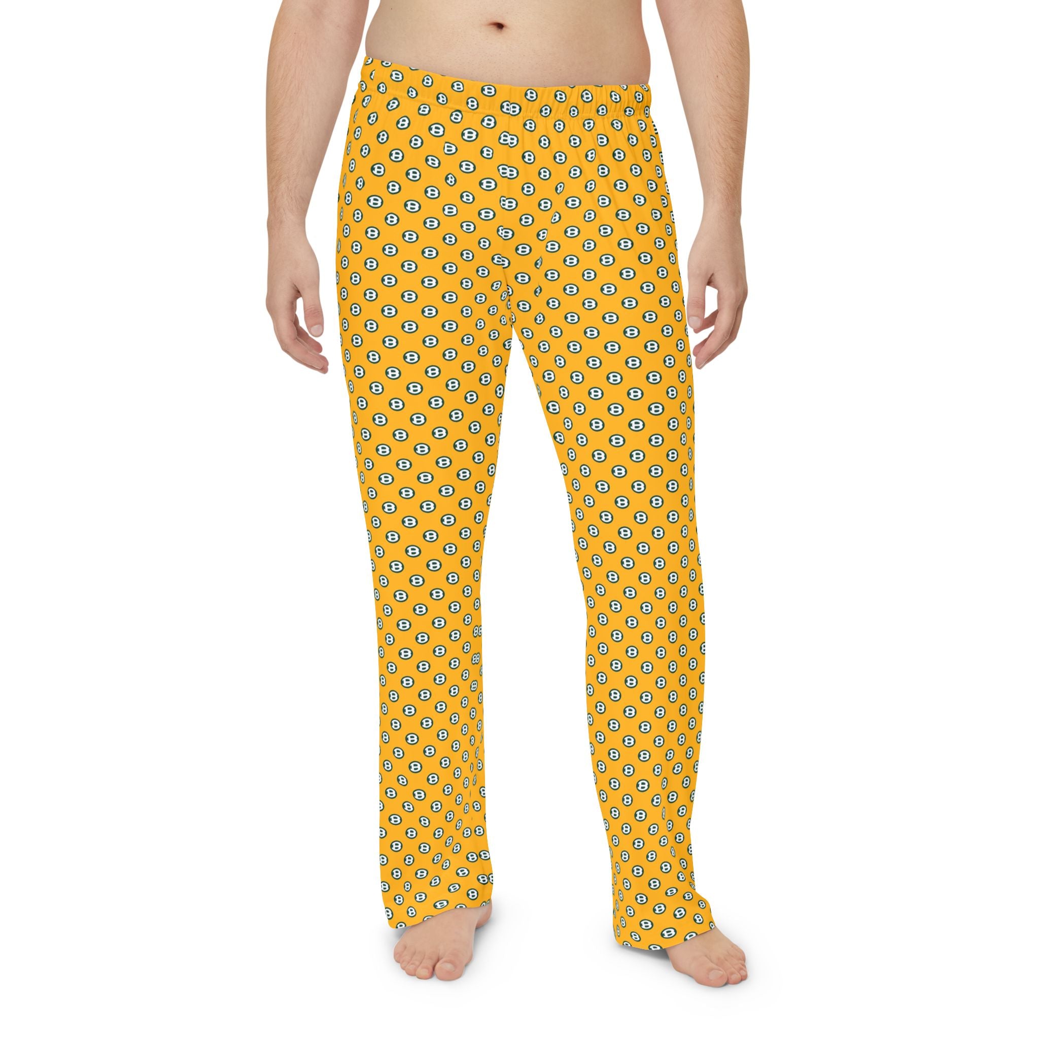Adult Unisex Gold Pajama Pants with Allover Brooke Logo Print