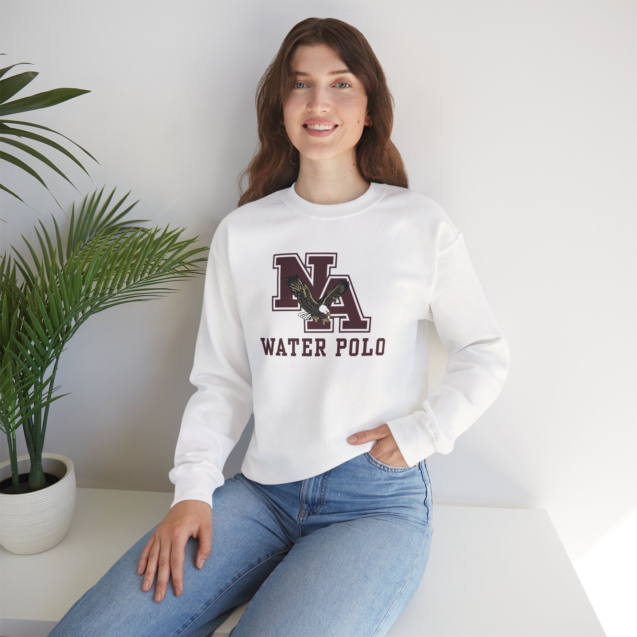Adult Unisex New Albany Water Polo Classic Maroon Logo Graphic Sweatshirt