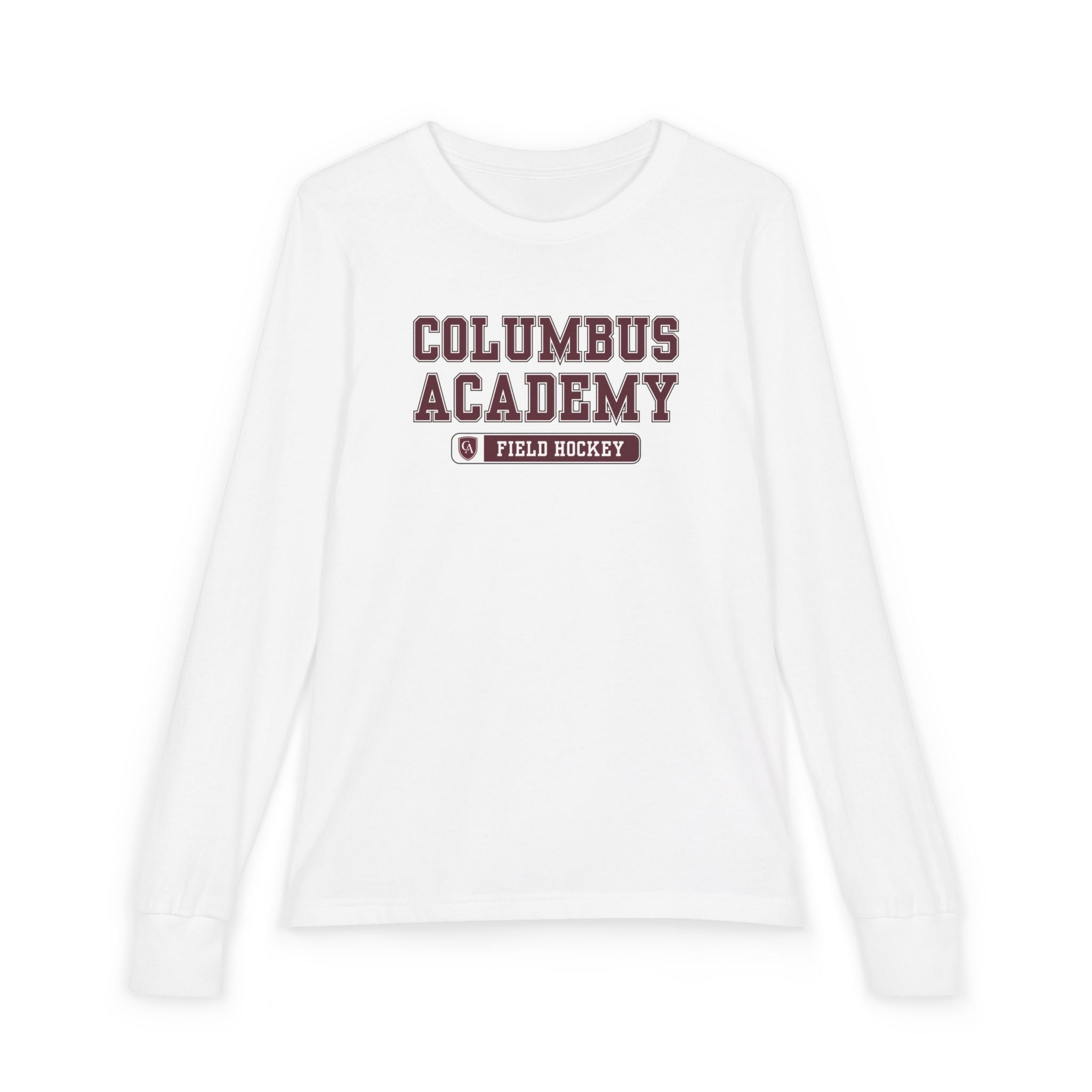 Youth Columbus Academy Field Hockey Graphic Bella + Canvas Long Sleeve Soft Tee