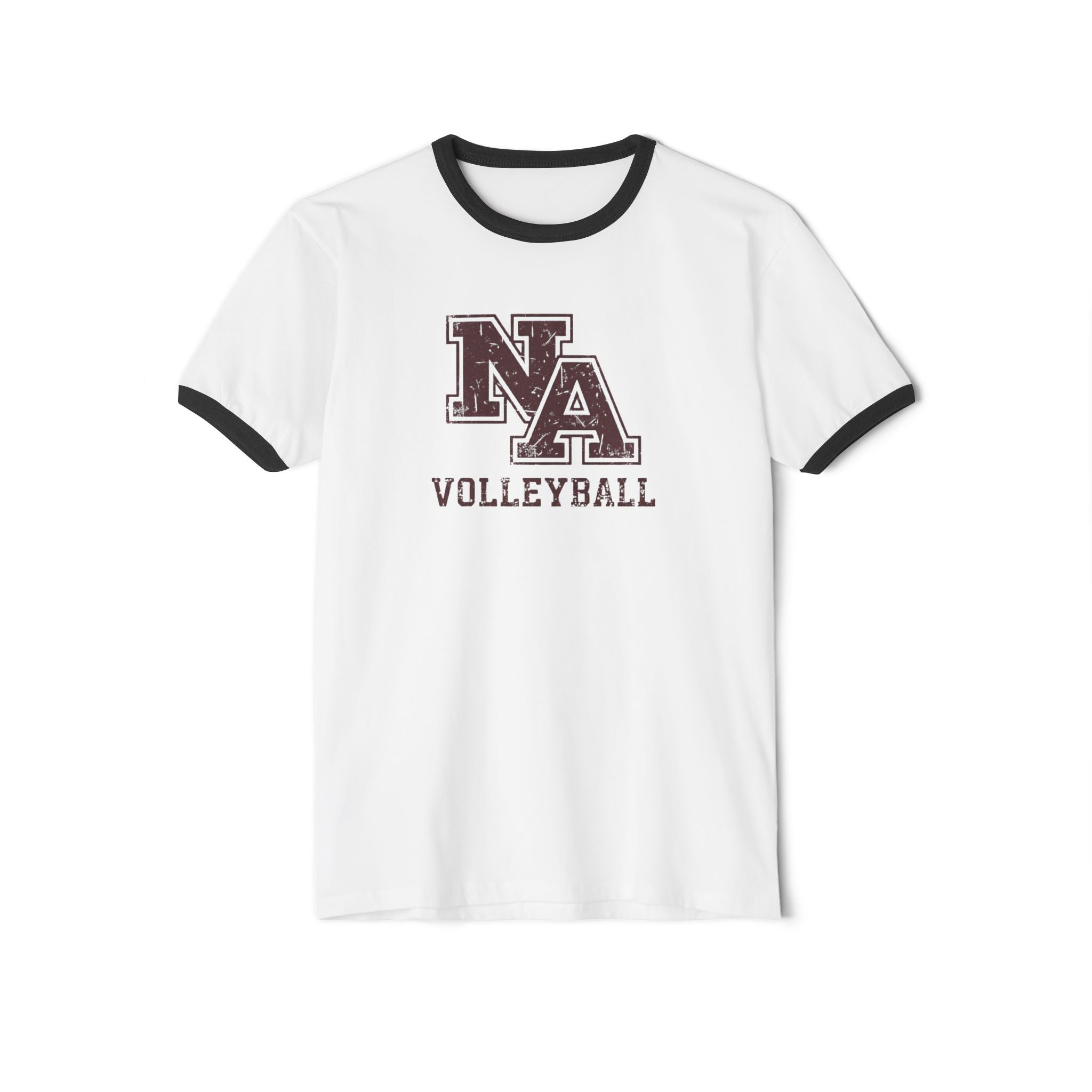 Adult Unisex New Albany Volleyball Vintage Vibe Logo Graphic Short Sleeve Ringer Tee