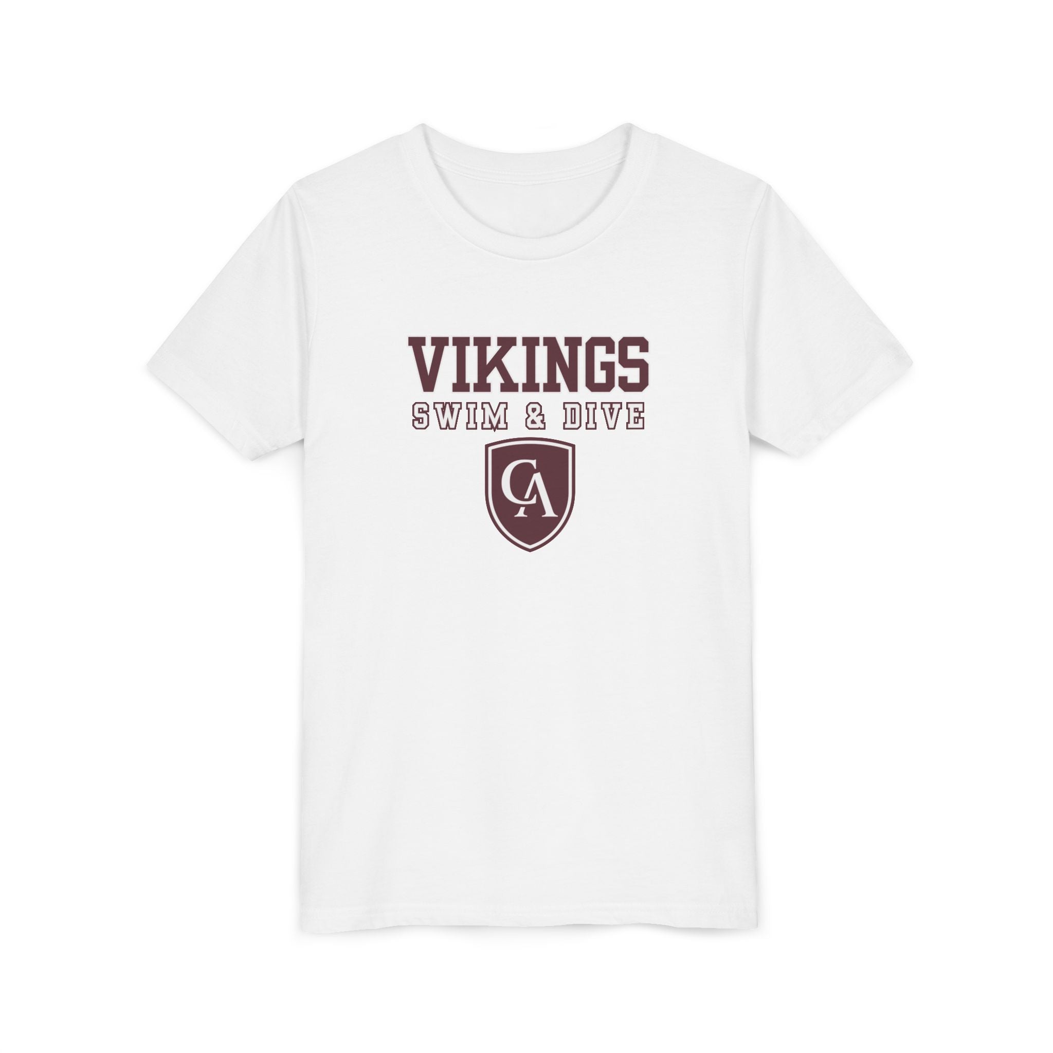 Youth Columbus Academy Vikings Swim & Dive Graphic Short Sleeve Bella + Canvas Soft Tee