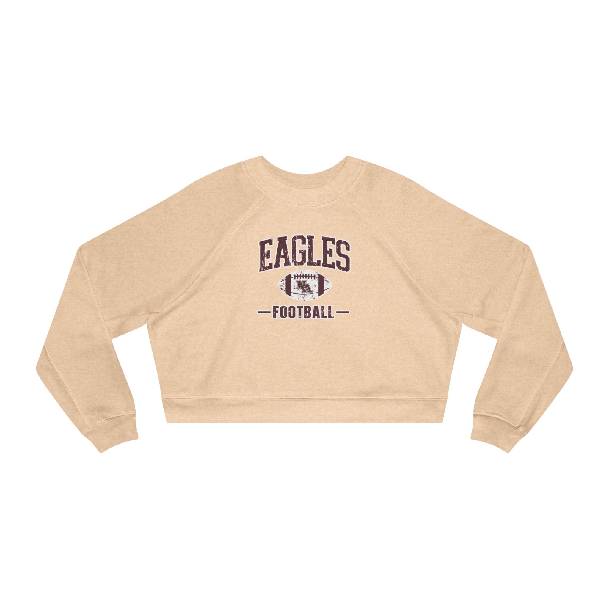 Women's Eagles Football Vintage Distressed Graphic Cropped Fleece Sweatshirt
