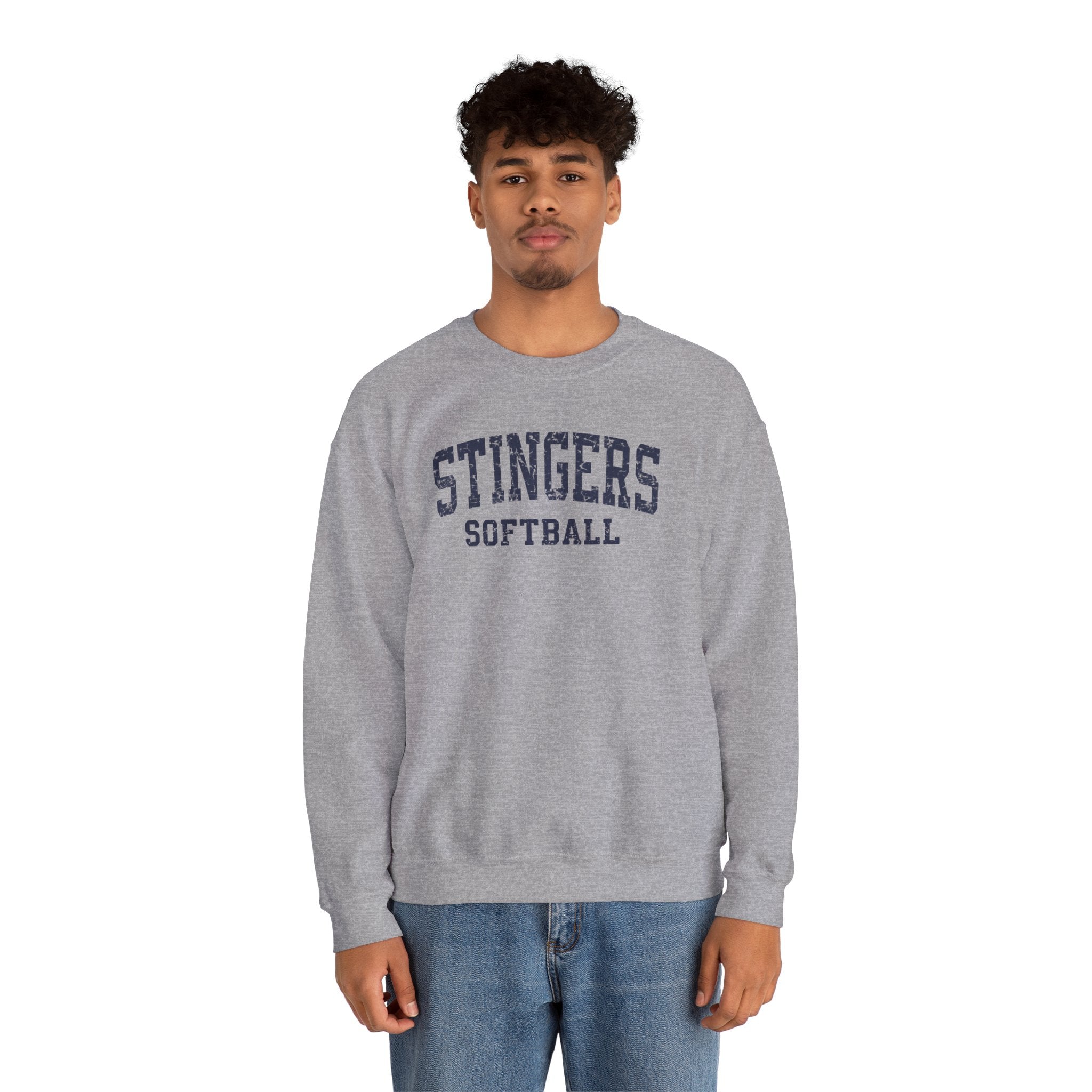 Adult Unisex Stingers Softball Vintage Distressed Graphic Sweatshirt