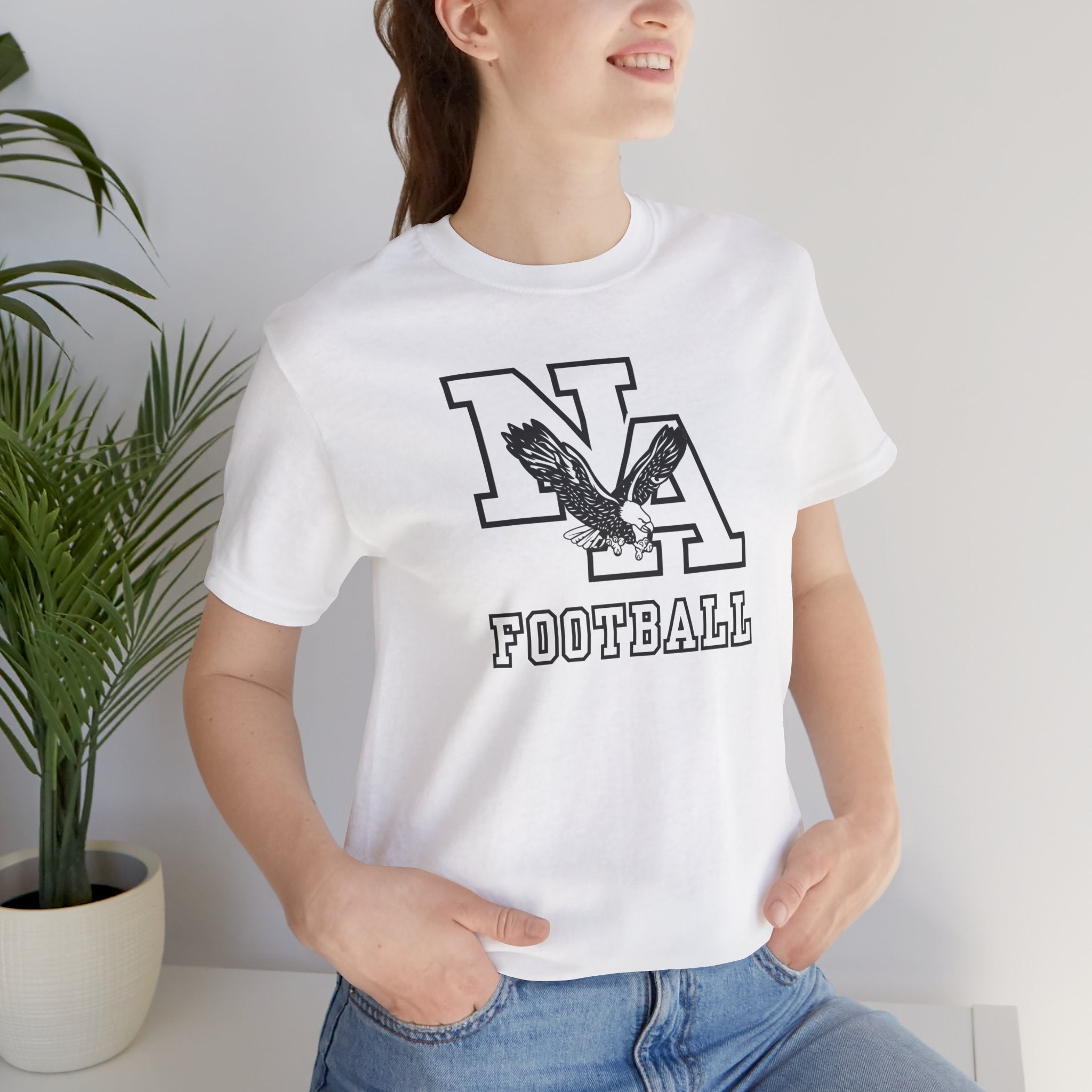 Adult Unisex Classic Logo White Football GraphicShort Sleeve Soft Tee