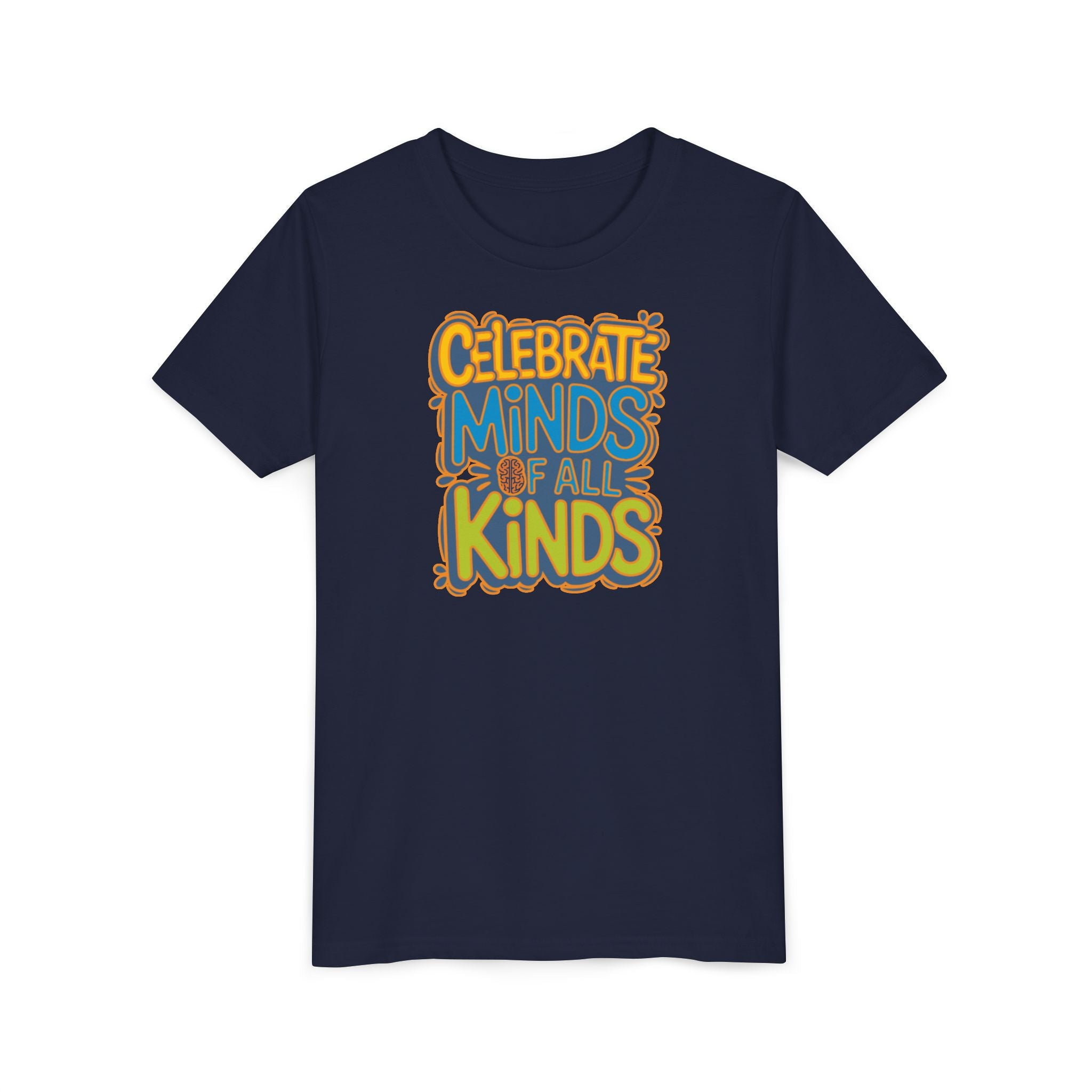 Youth Celebrate Minds Bubble Font Graphic Short Sleeve Soft Tee - Bridgeway Academy