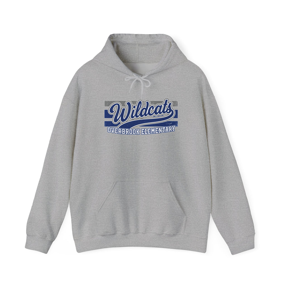 Adult Unisex Overbrook Elementary Wildcats Vintage Distressed Spirit Graphic Hoodie