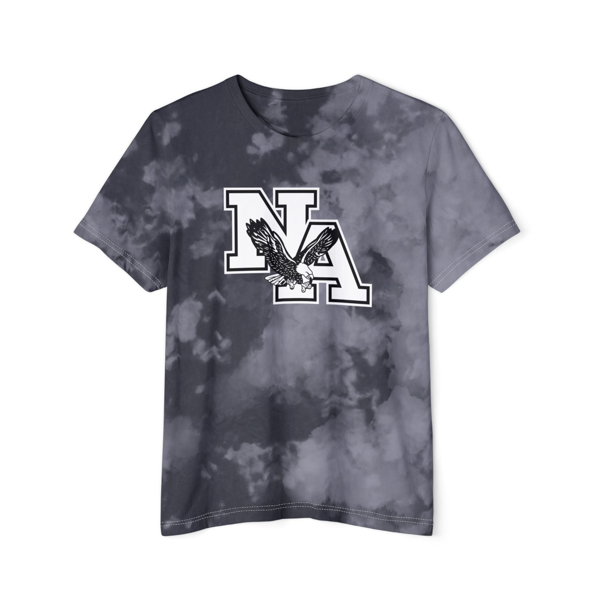Adult Unisex Classic White and Black Logo Graphic Tie-Dyed Short Sleeve Tee